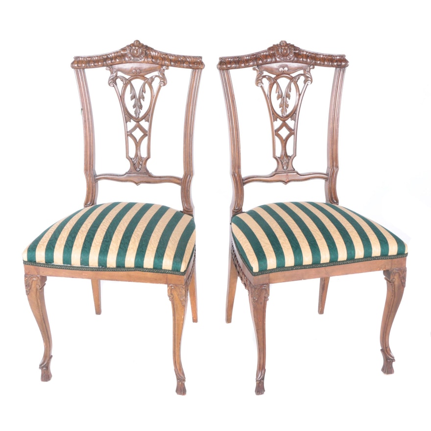 Rococo Style Vase Back Side Chairs