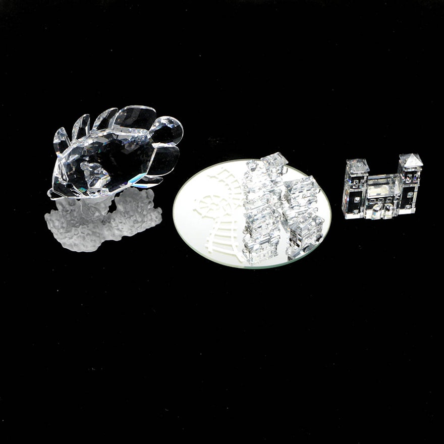 Swarovski Silver Crystal Figurines Including Railroad Set