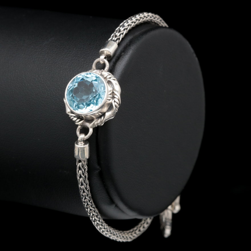 Sterling Silver and Blue Topaz Bracelet