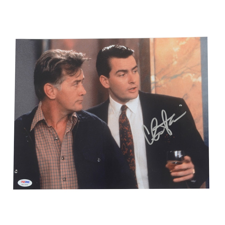 Actor Charlie Sheen Signed Movie Photo Print PSA COA