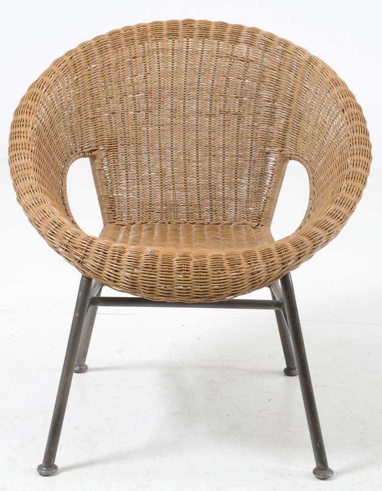 Pair of Contemporary Wicker Side Chairs