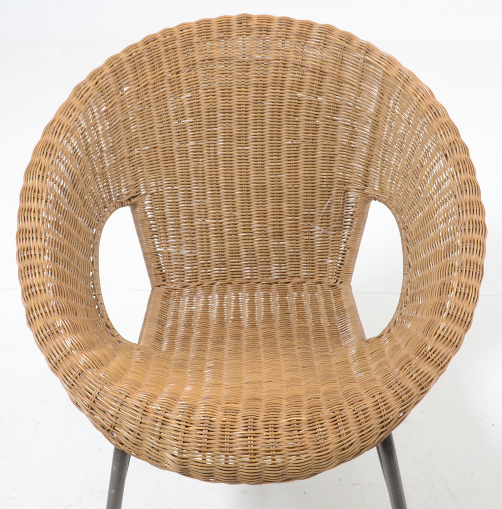 Pair of Contemporary Wicker Side Chairs