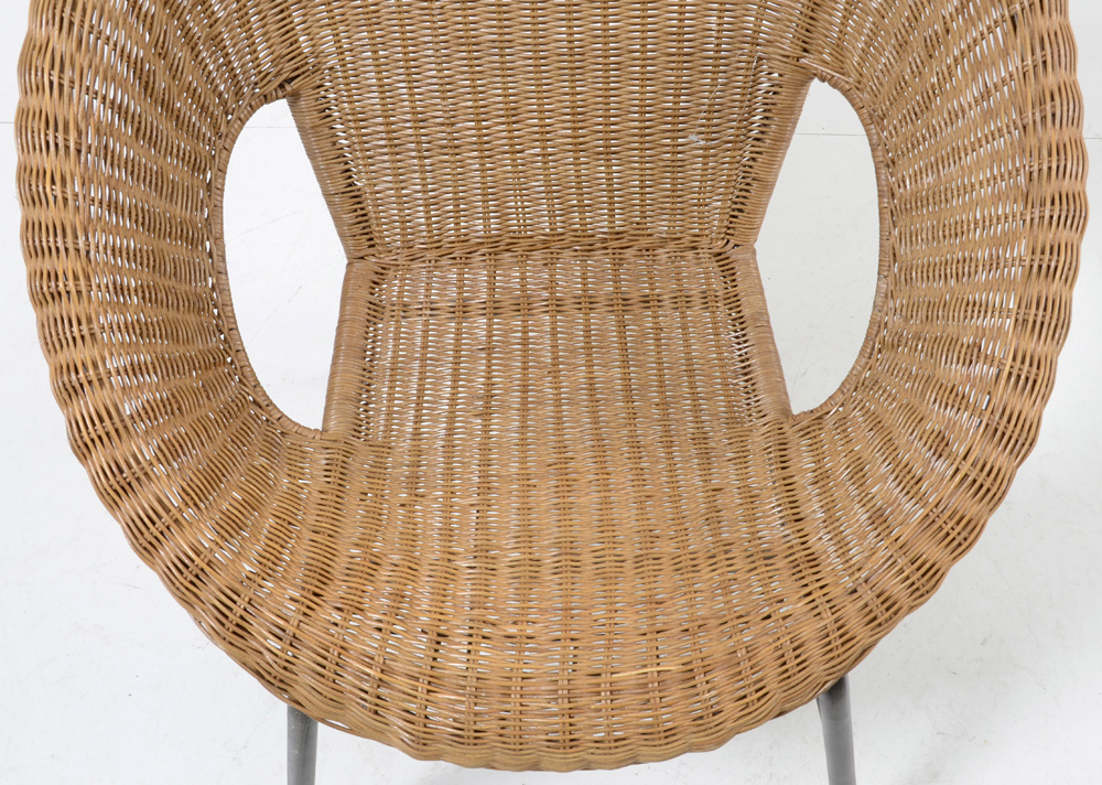 Pair of Contemporary Wicker Side Chairs