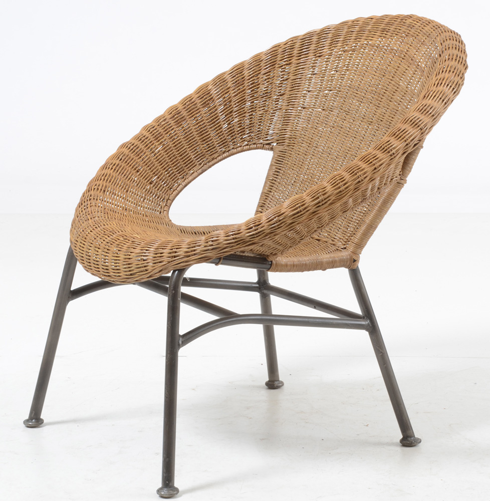 Pair of Contemporary Wicker Side Chairs