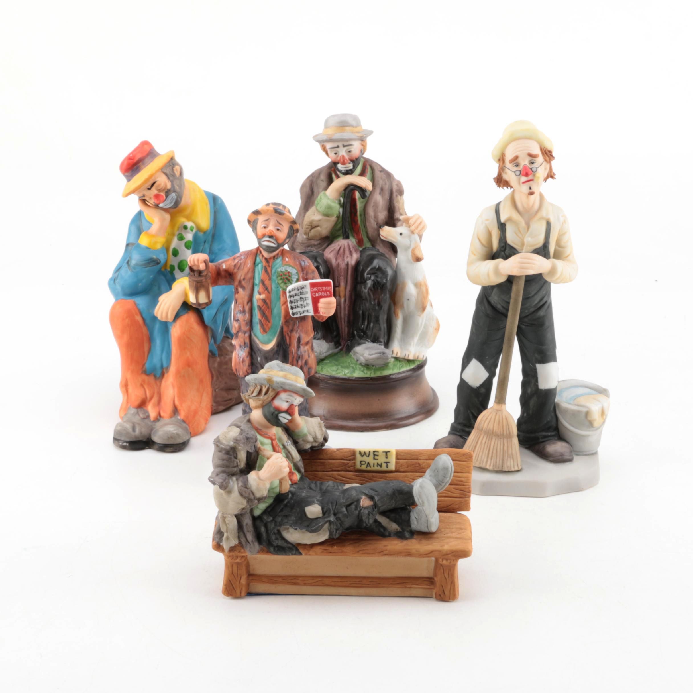Flambro Emmett Kelly Junior Weary Willy Clown Figurines
