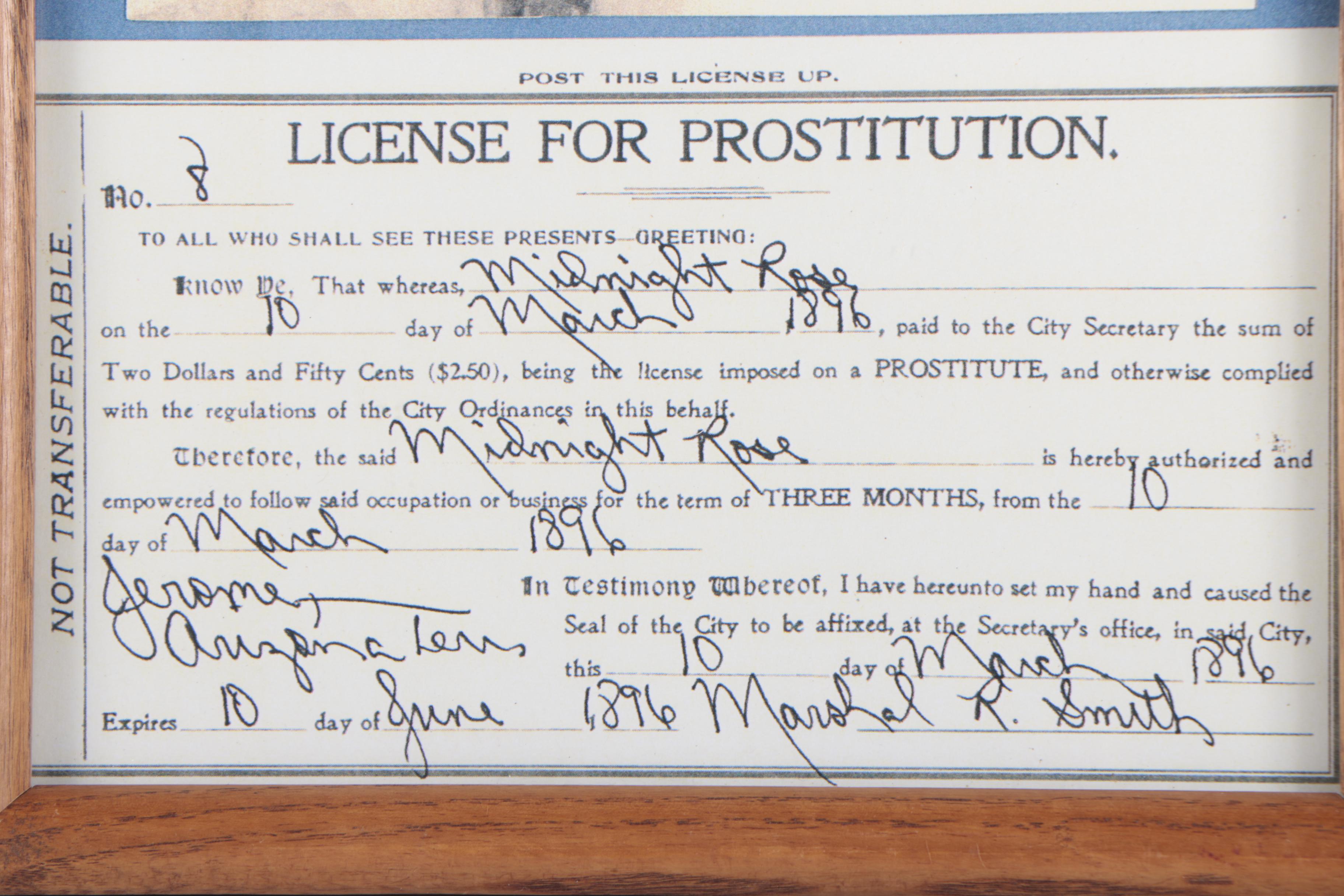 Offset Lithograph After License for Prostitution for Midnight Rose