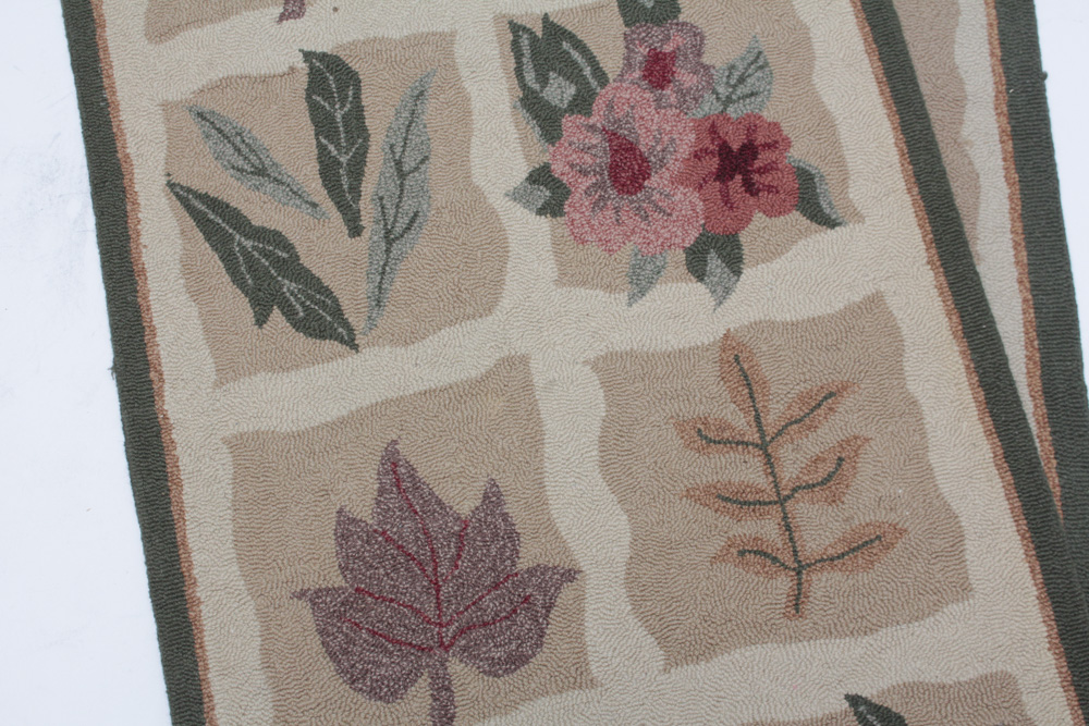 Pair of Hooked Floral Rug Runners