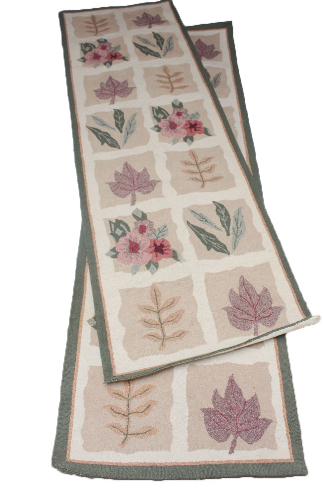 Pair of Hooked Floral Rug Runners