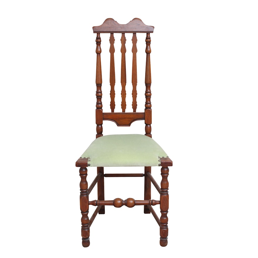 Vintage William and Mary Style Walnut Chair