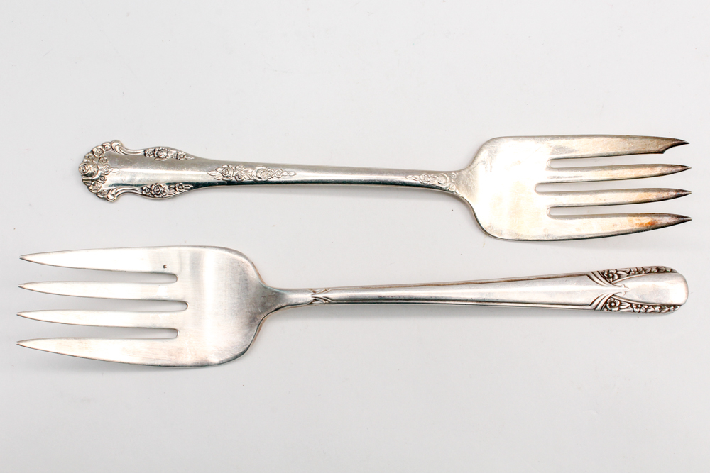 1847 Rogers Bros. "Heritage" Silver Plate Pastry Server and Other Utensils