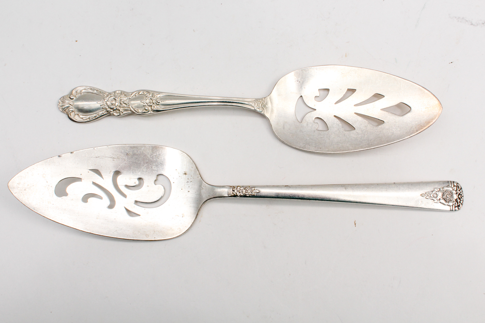 1847 Rogers Bros. "Heritage" Silver Plate Pastry Server and Other Utensils