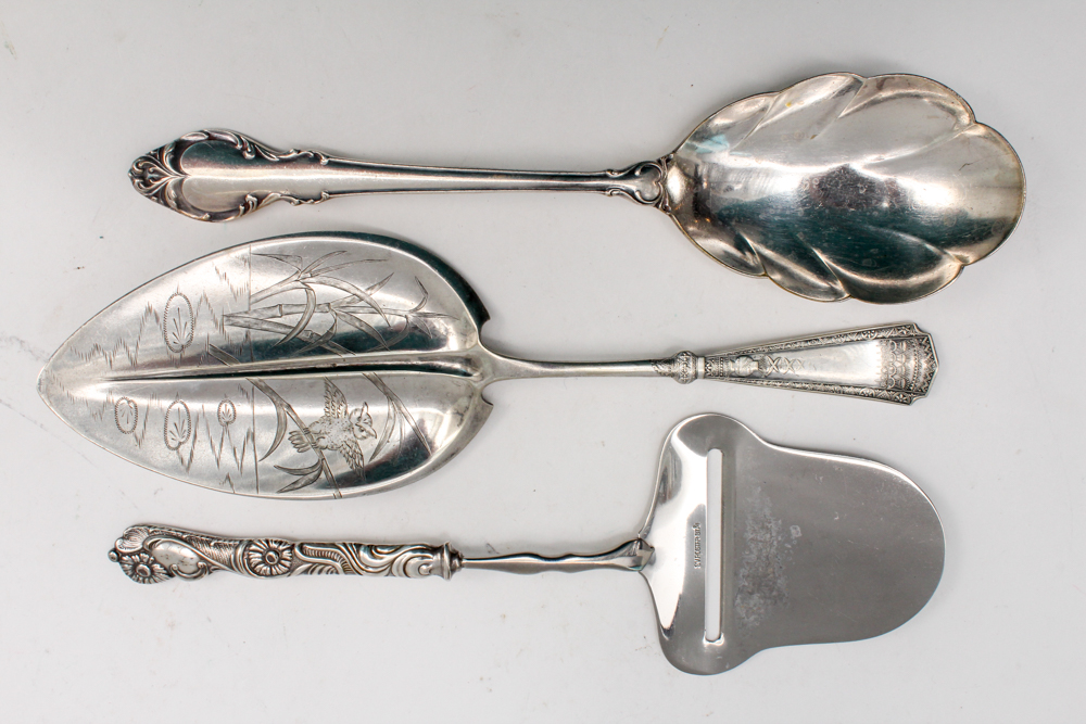 1847 Rogers Bros. "Heritage" Silver Plate Pastry Server and Other Utensils