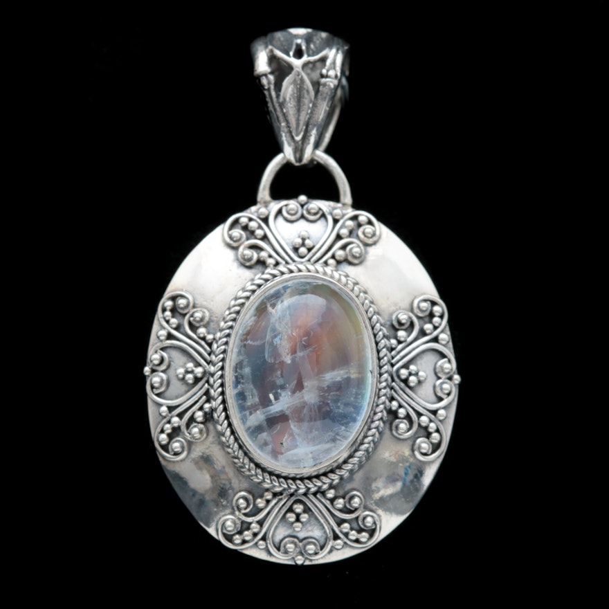 Sterling Silver and Moonstone Pendant