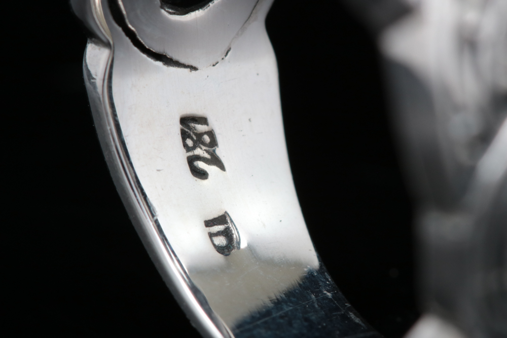 Robert Manse Sterling Silver, Praseolite and Chrome Diopside Ring