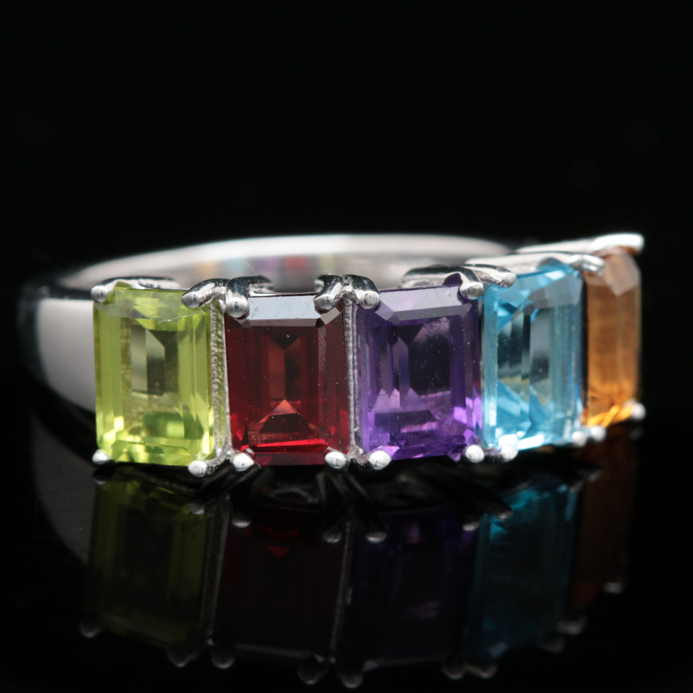 Robert Manse Sterling Silver and Multi-Gemstone Ring