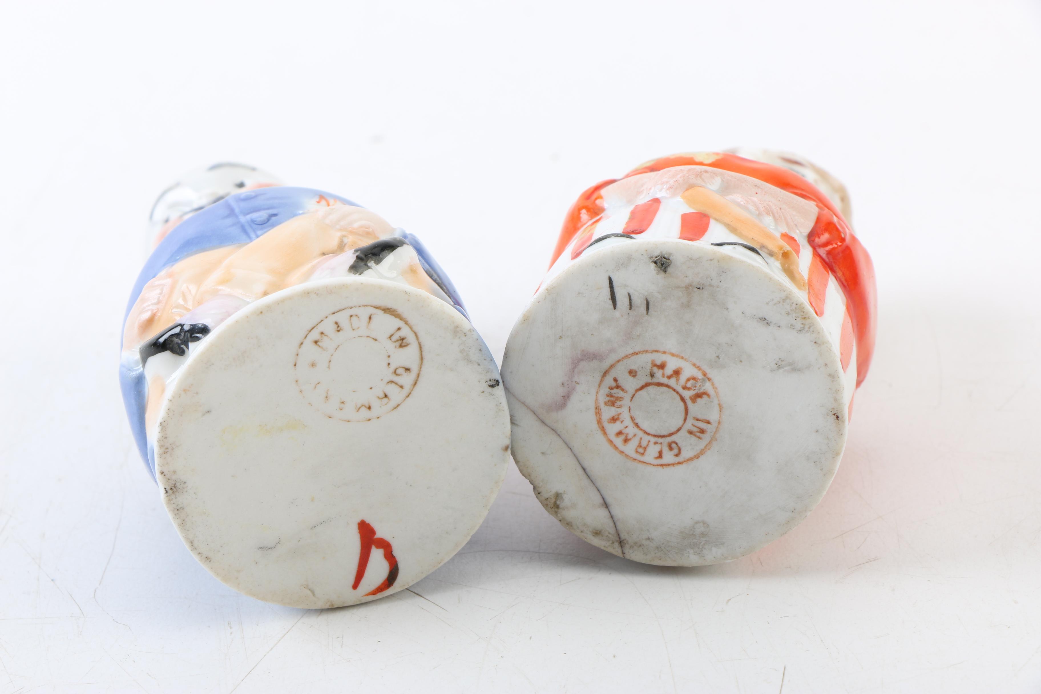 Antique German Carter's Inx "Ma and Pa" Inkwell Set, C. 1914