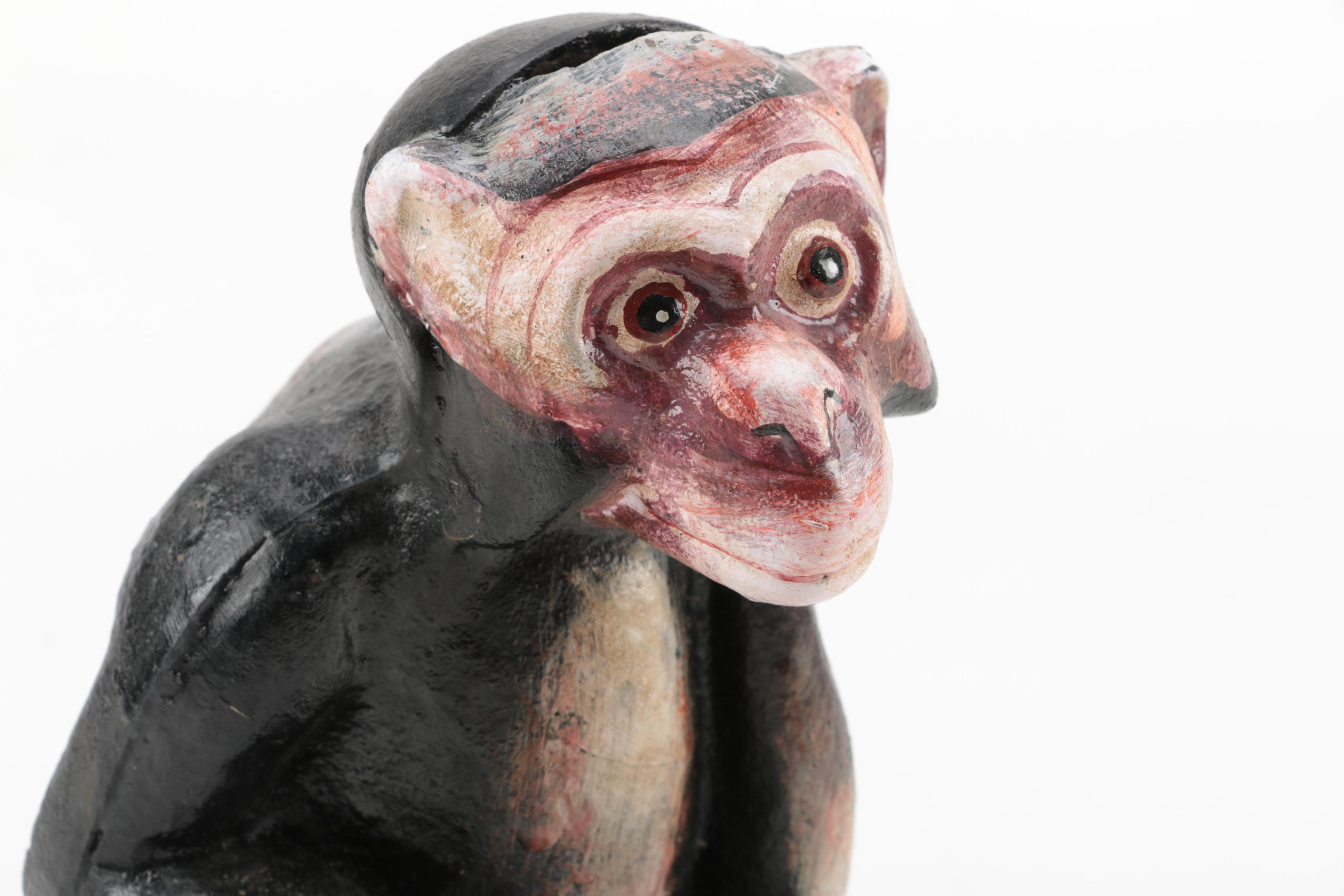 Vintage Cast Iron Monkey Coin Bank