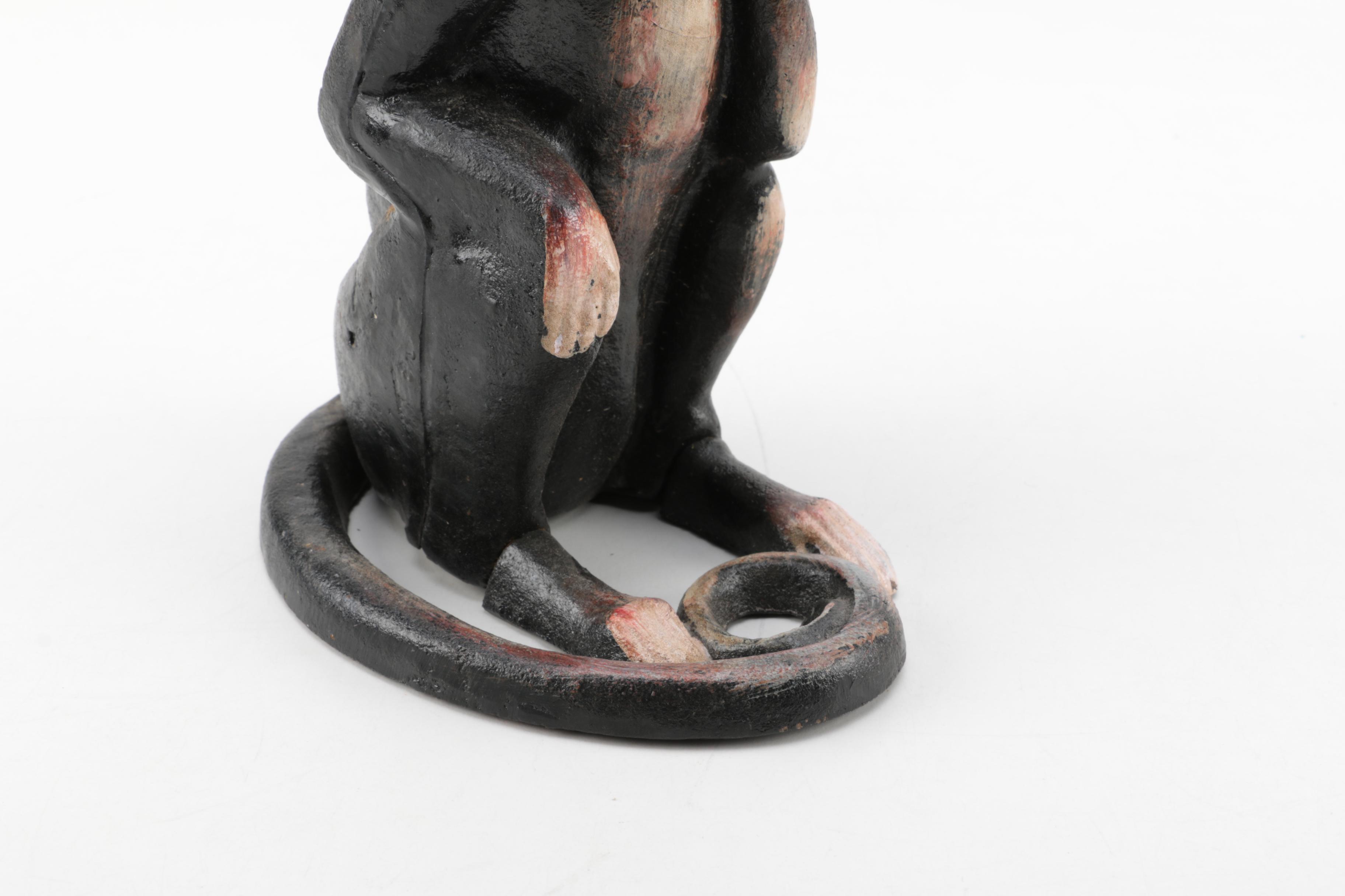 Vintage Cast Iron Monkey Coin Bank