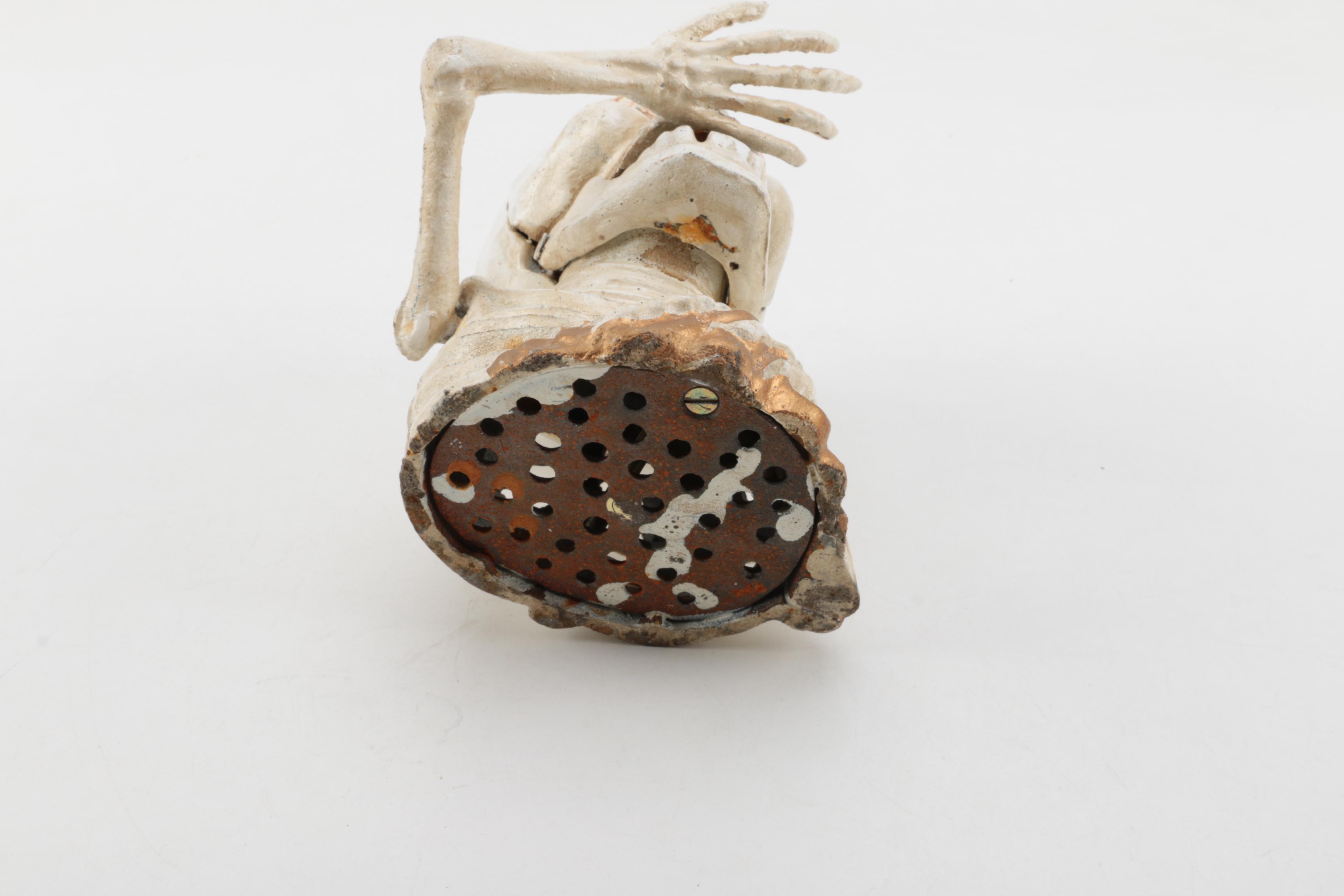 Vintage Cast Iron Mechanical Skeleton Bank