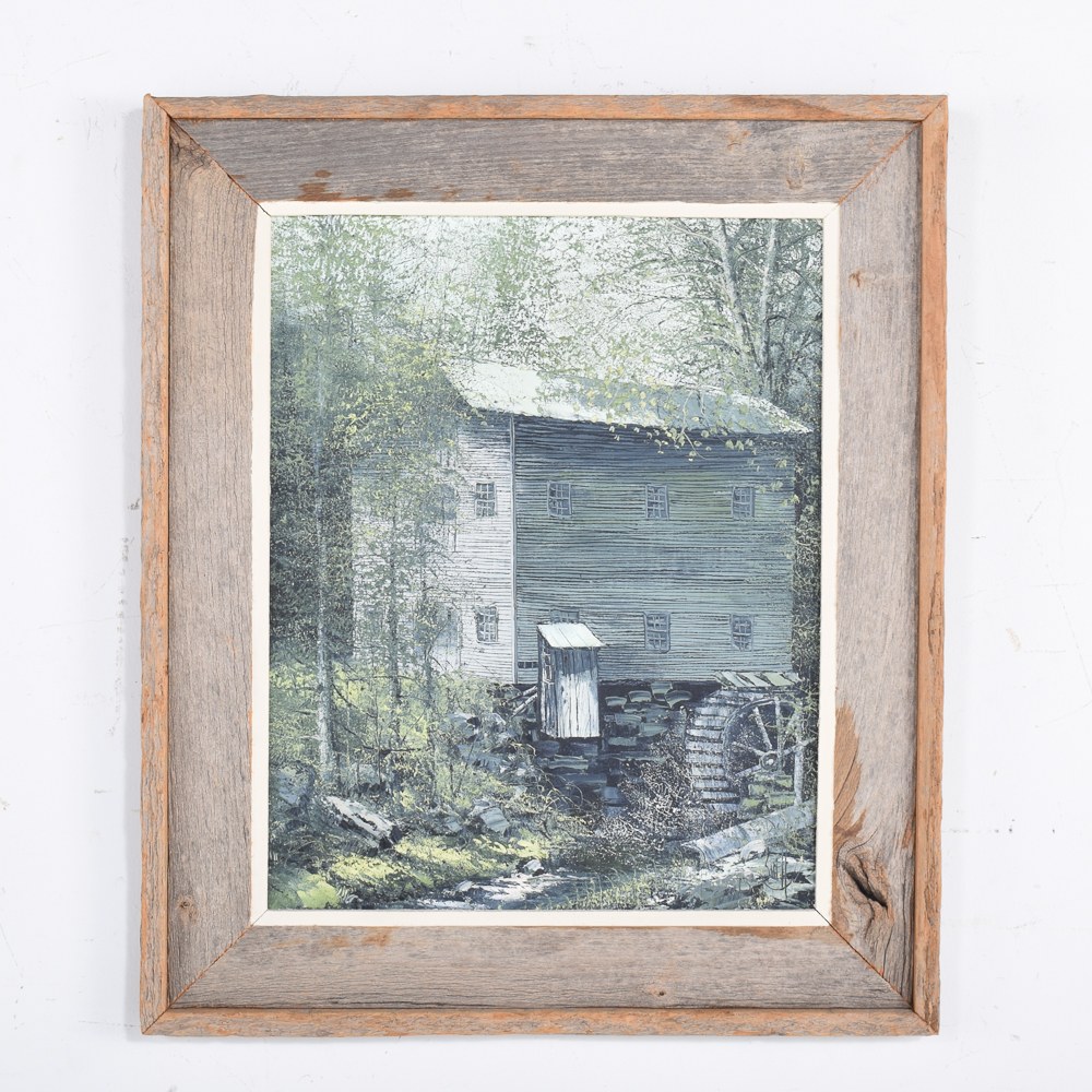 Joe Shell Acrylic Painting of Mill