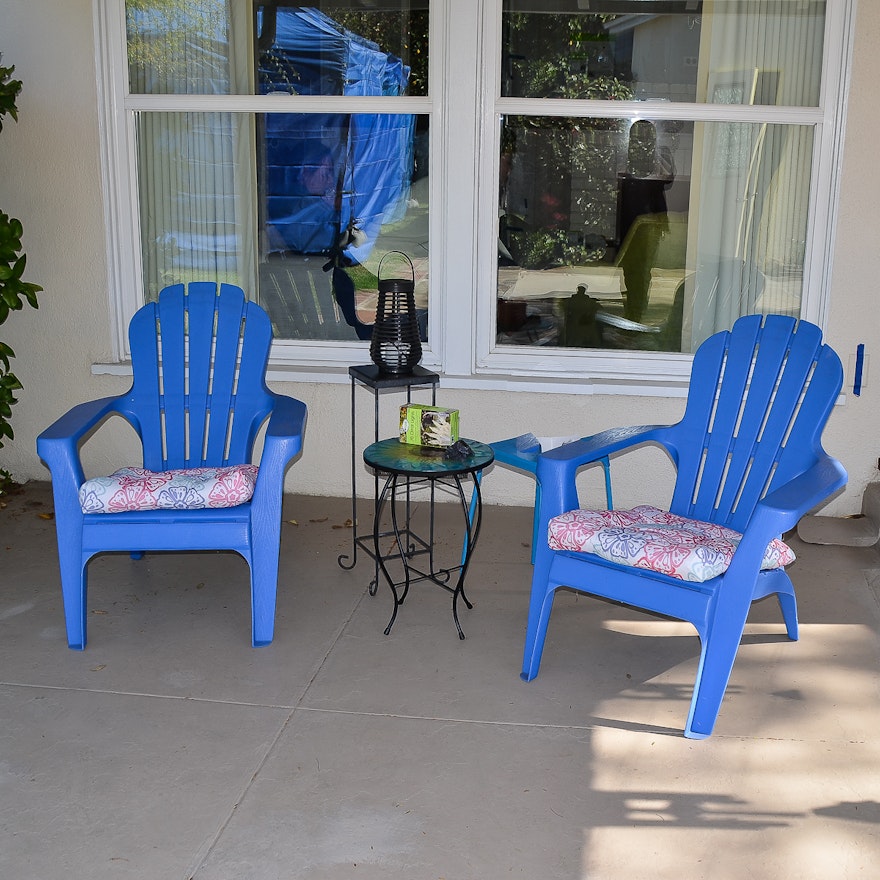 Collection of Various Patio Furniture and Decor