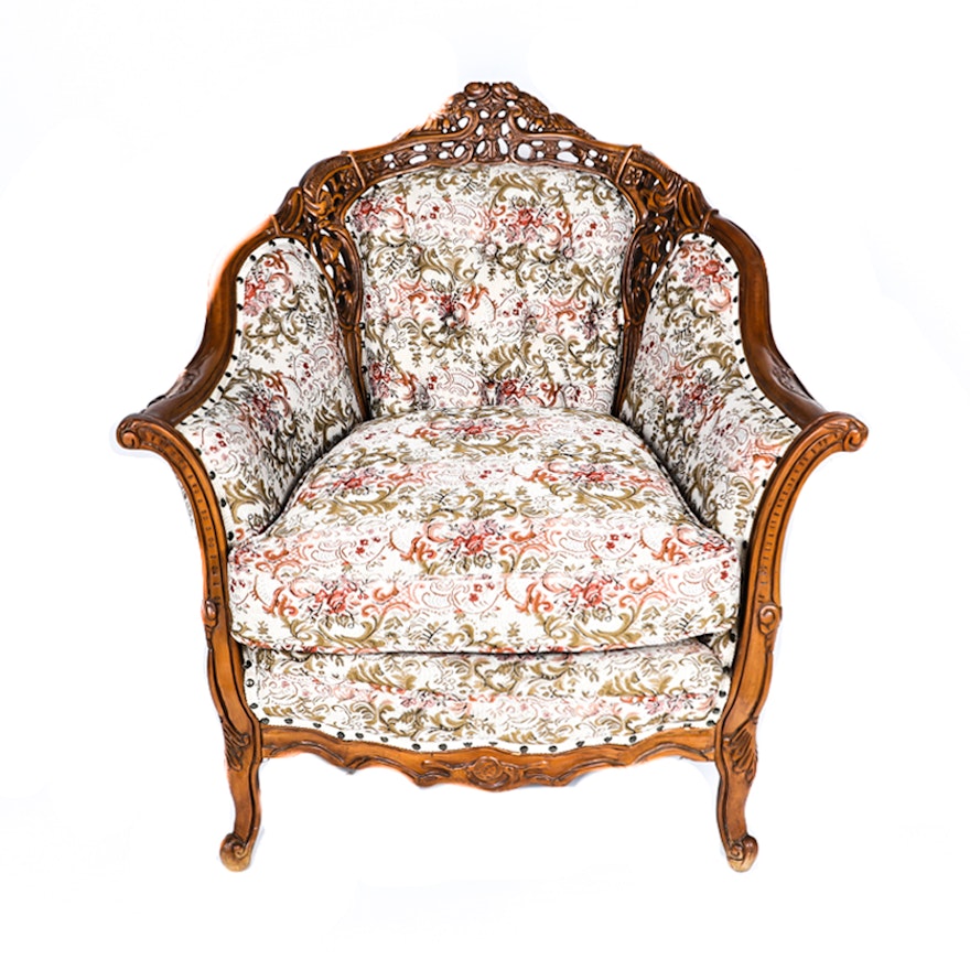 Vintage Rococo Style Lounge Chair