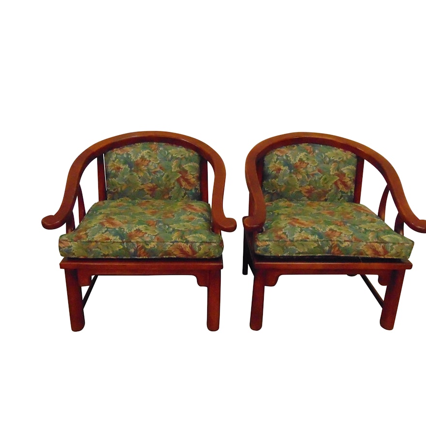 Pair of Chinese Inspired Lounge Chairs