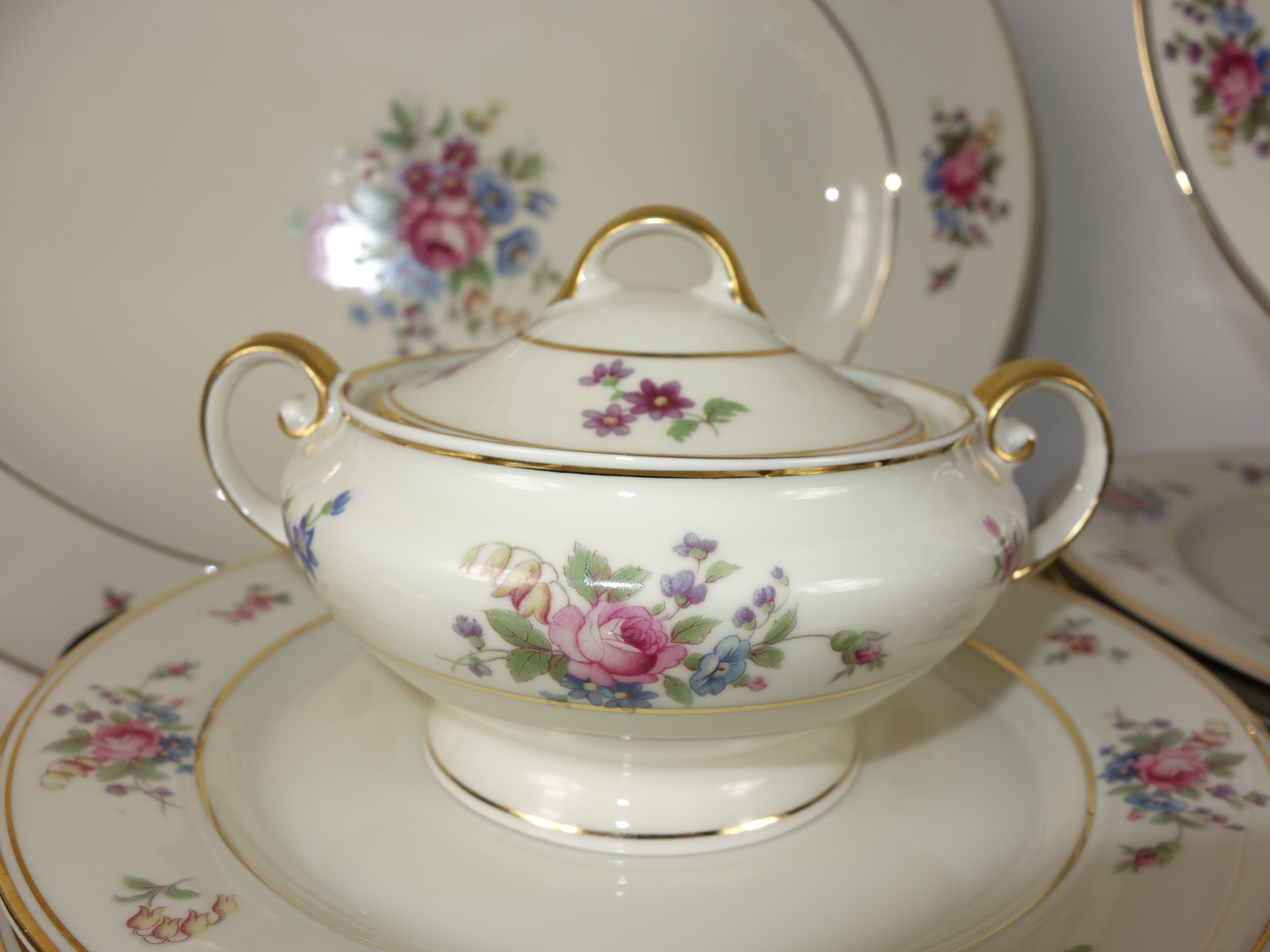 Bavaria Tirschenreuth "The Queens Rose"  Porcelain Dinner Service