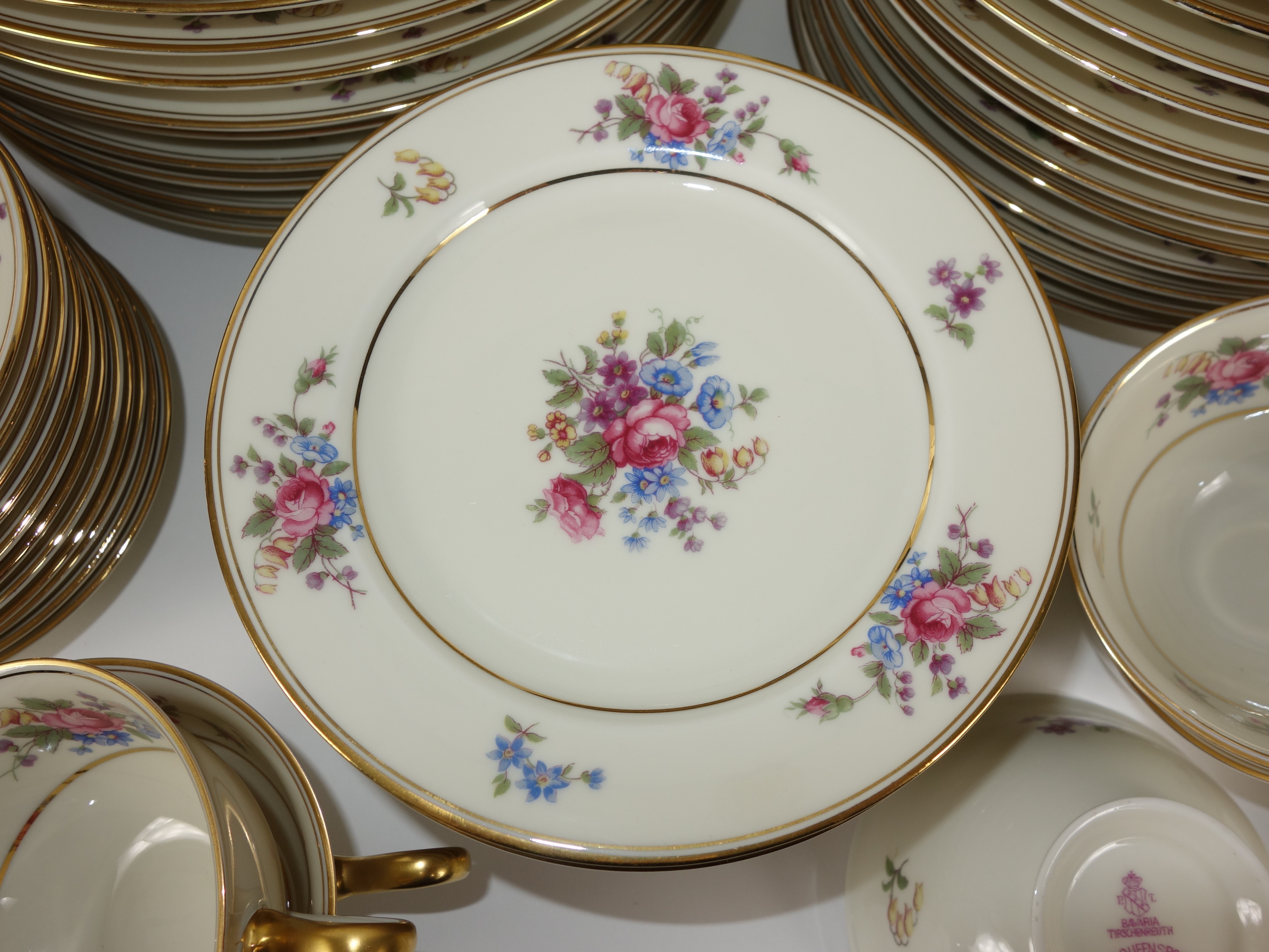 Bavaria Tirschenreuth "The Queens Rose"  Porcelain Dinner Service