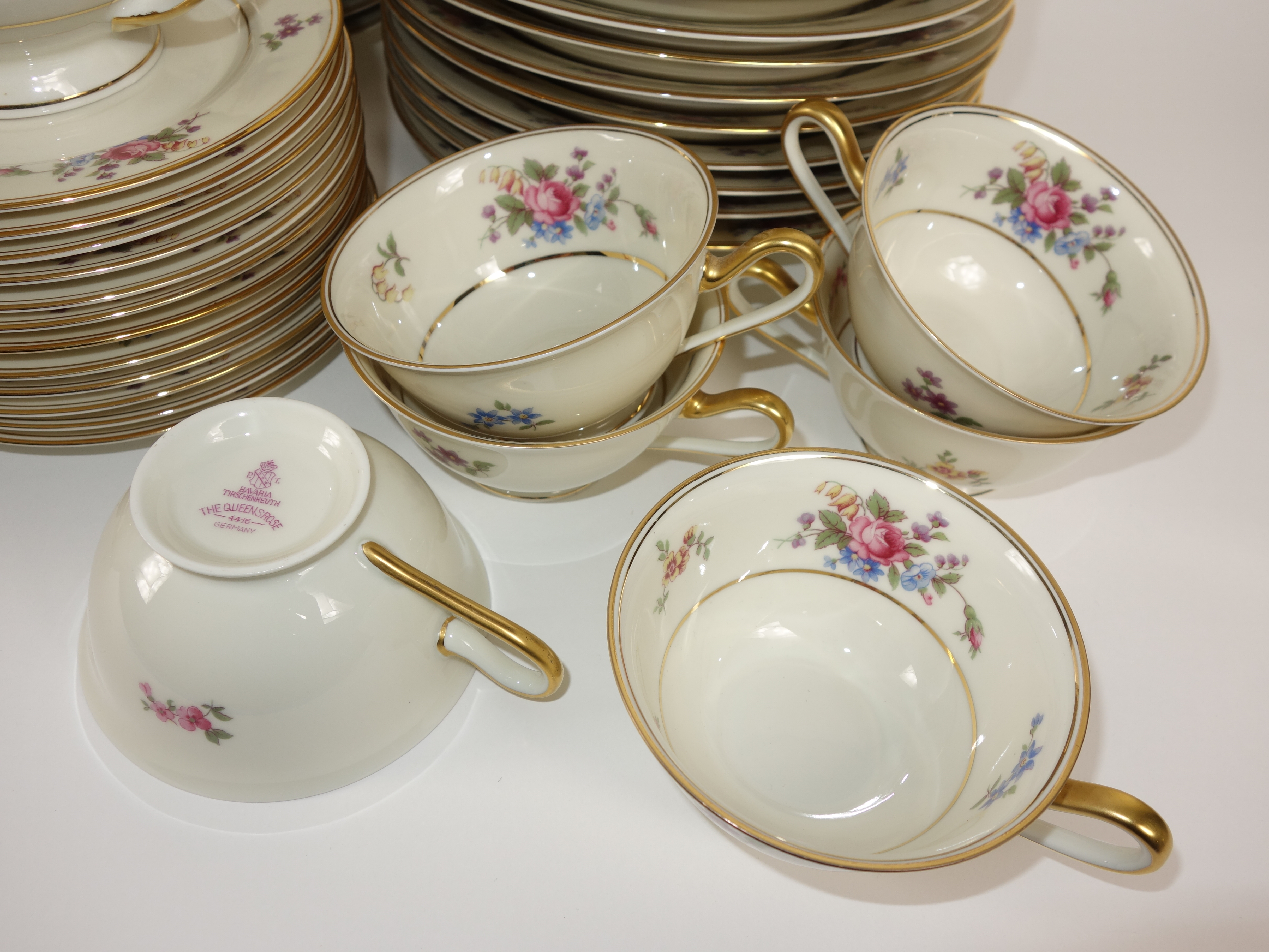 Bavaria Tirschenreuth "The Queens Rose"  Porcelain Dinner Service