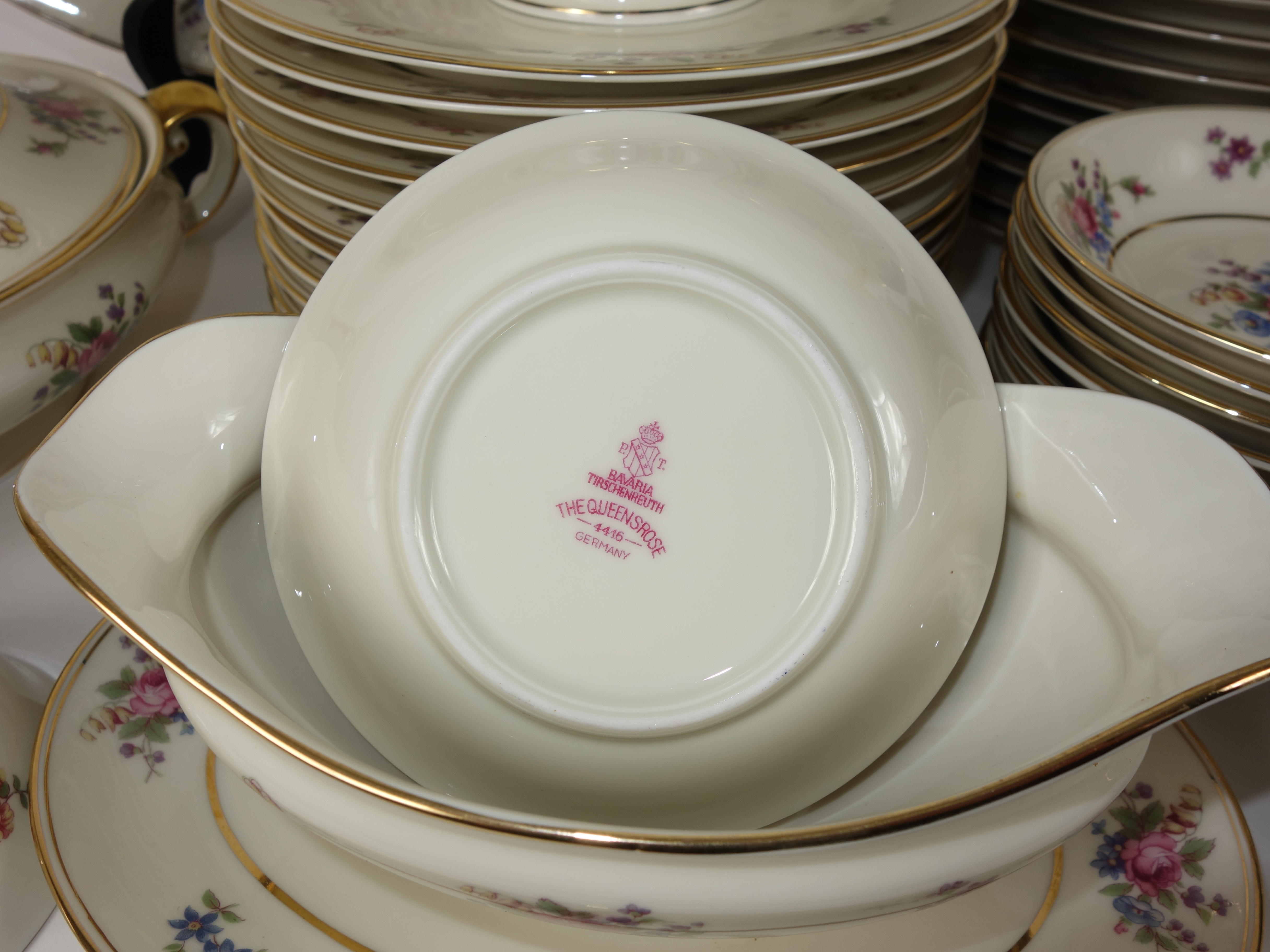 Bavaria Tirschenreuth "The Queens Rose"  Porcelain Dinner Service
