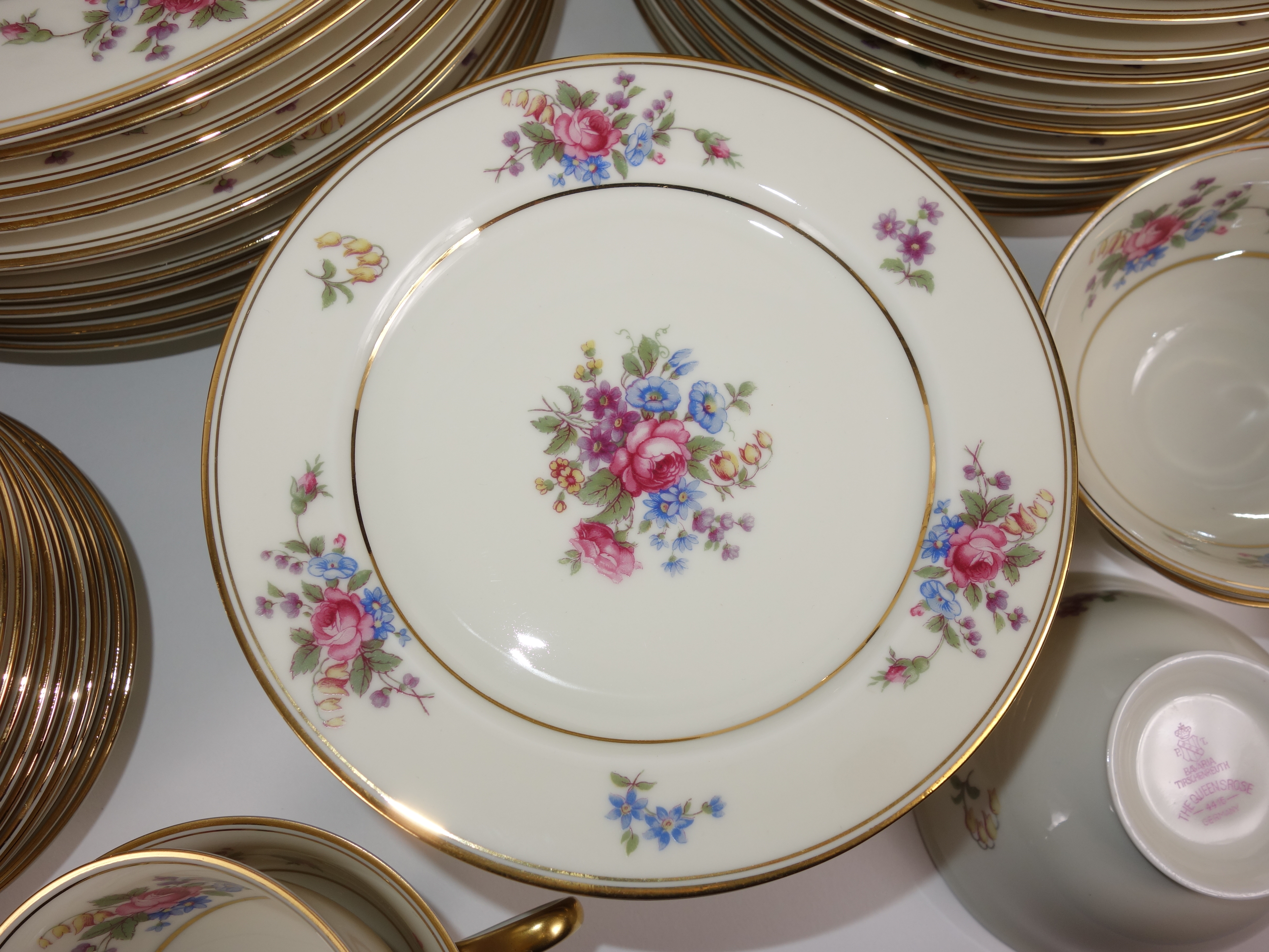 Bavaria Tirschenreuth "The Queens Rose"  Porcelain Dinner Service