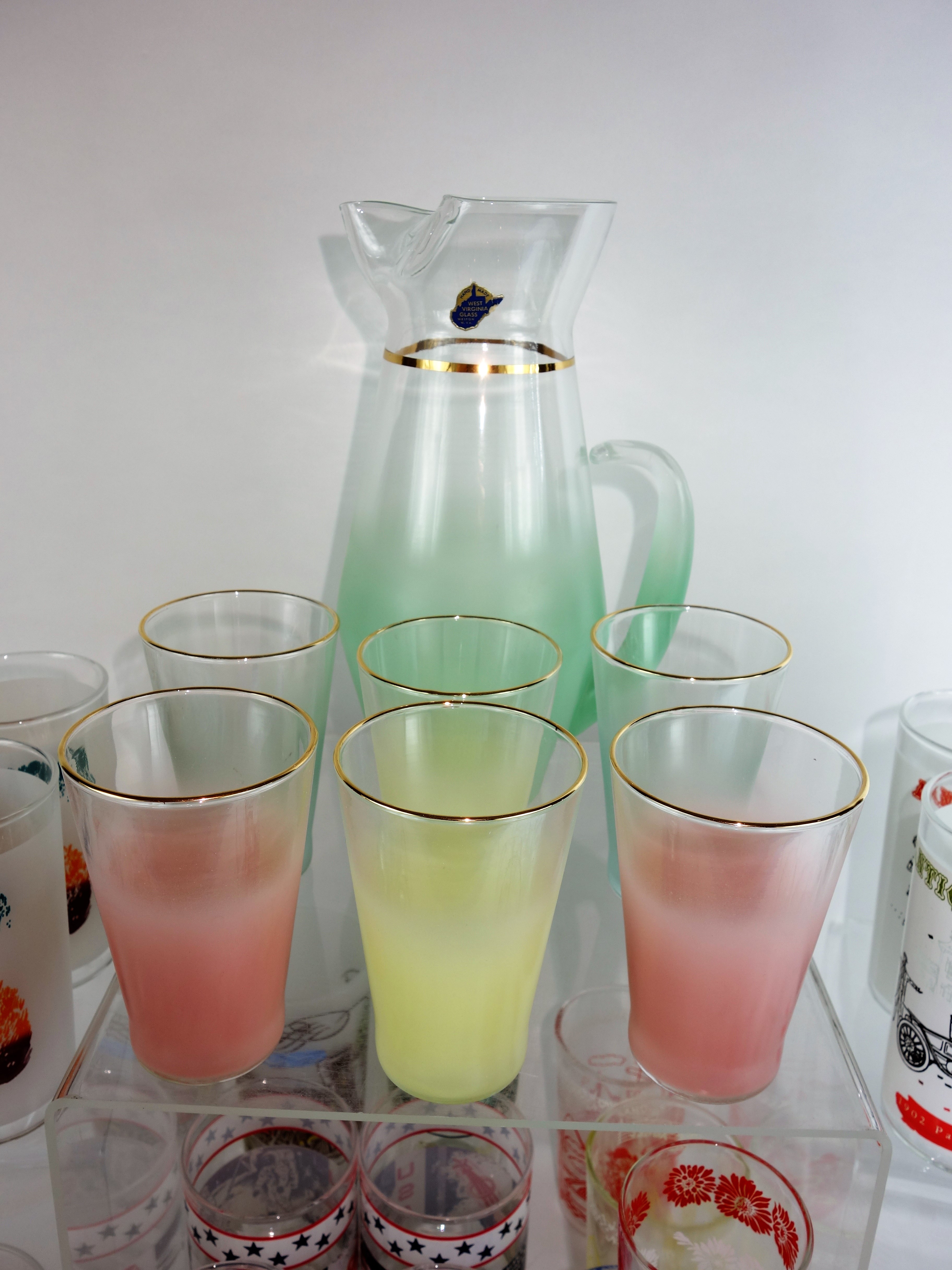 Mid Century Blendo Glass, West Virginia, Coke, BC Comics, Apollo 14 Glassware