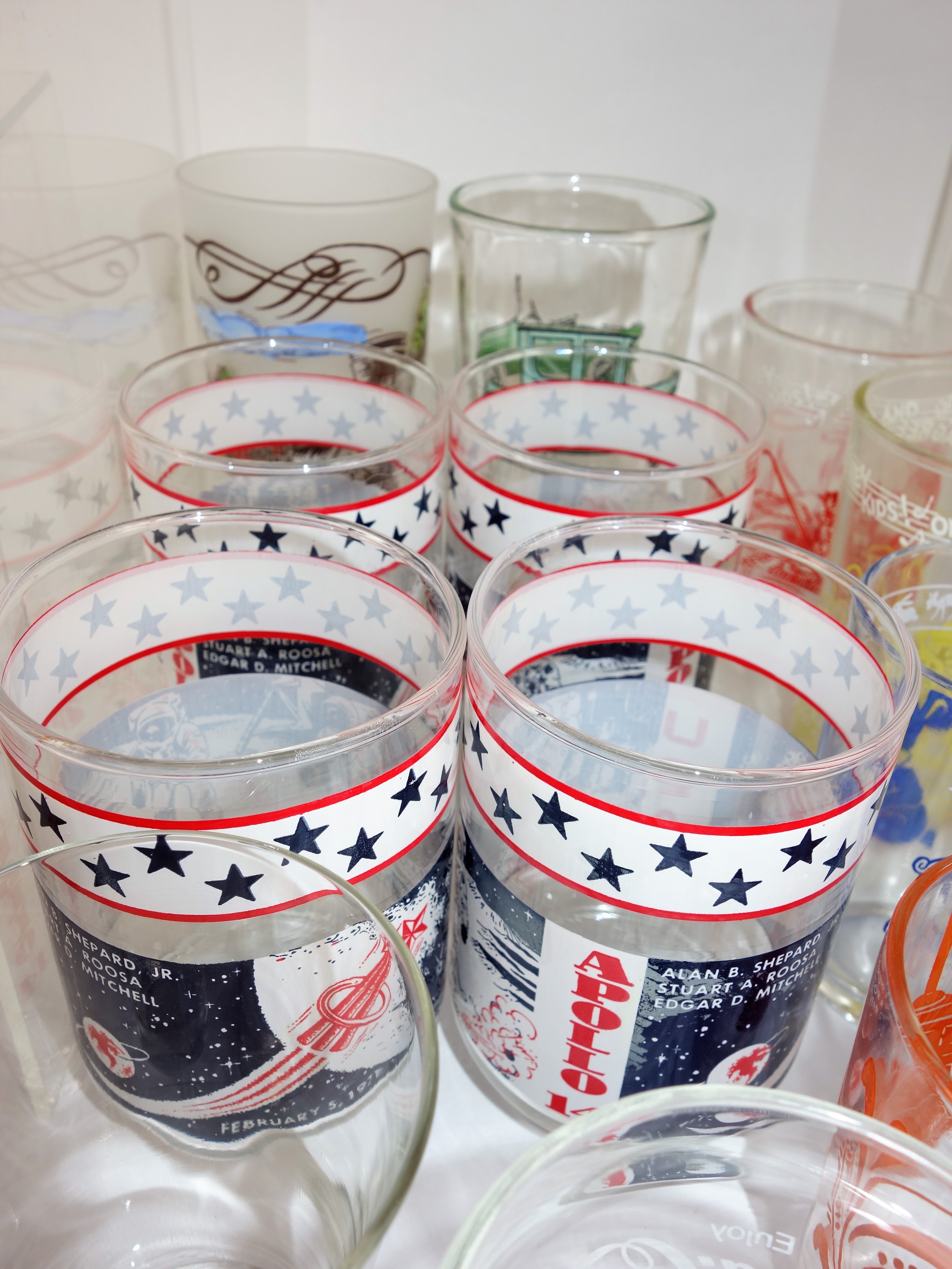 Mid Century Blendo Glass, West Virginia, Coke, BC Comics, Apollo 14 Glassware