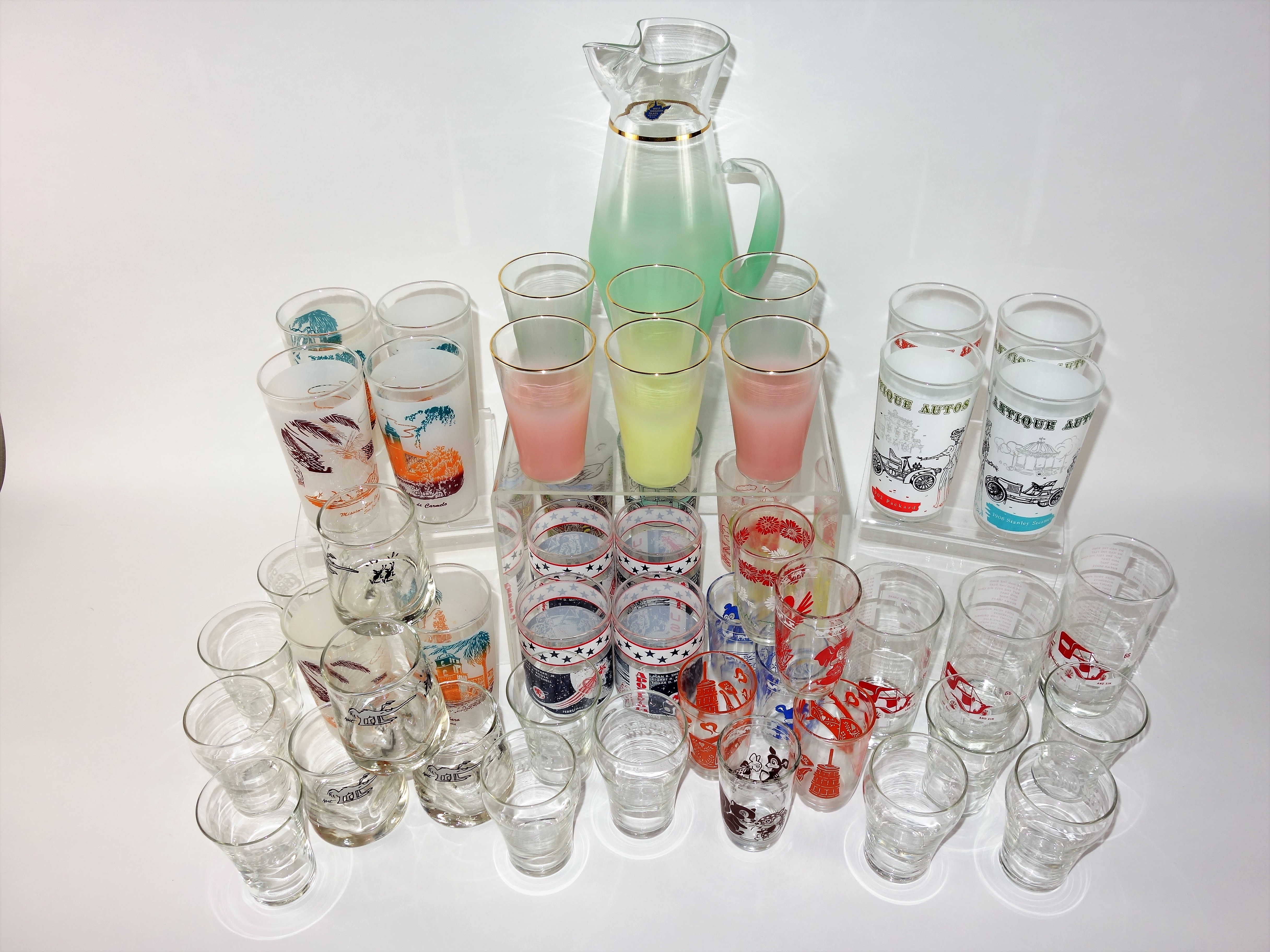 Mid Century Blendo Glass, West Virginia, Coke, BC Comics, Apollo 14 Glassware