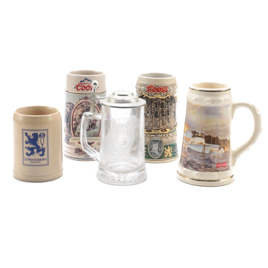 Coors and Budweiser Collector Steins