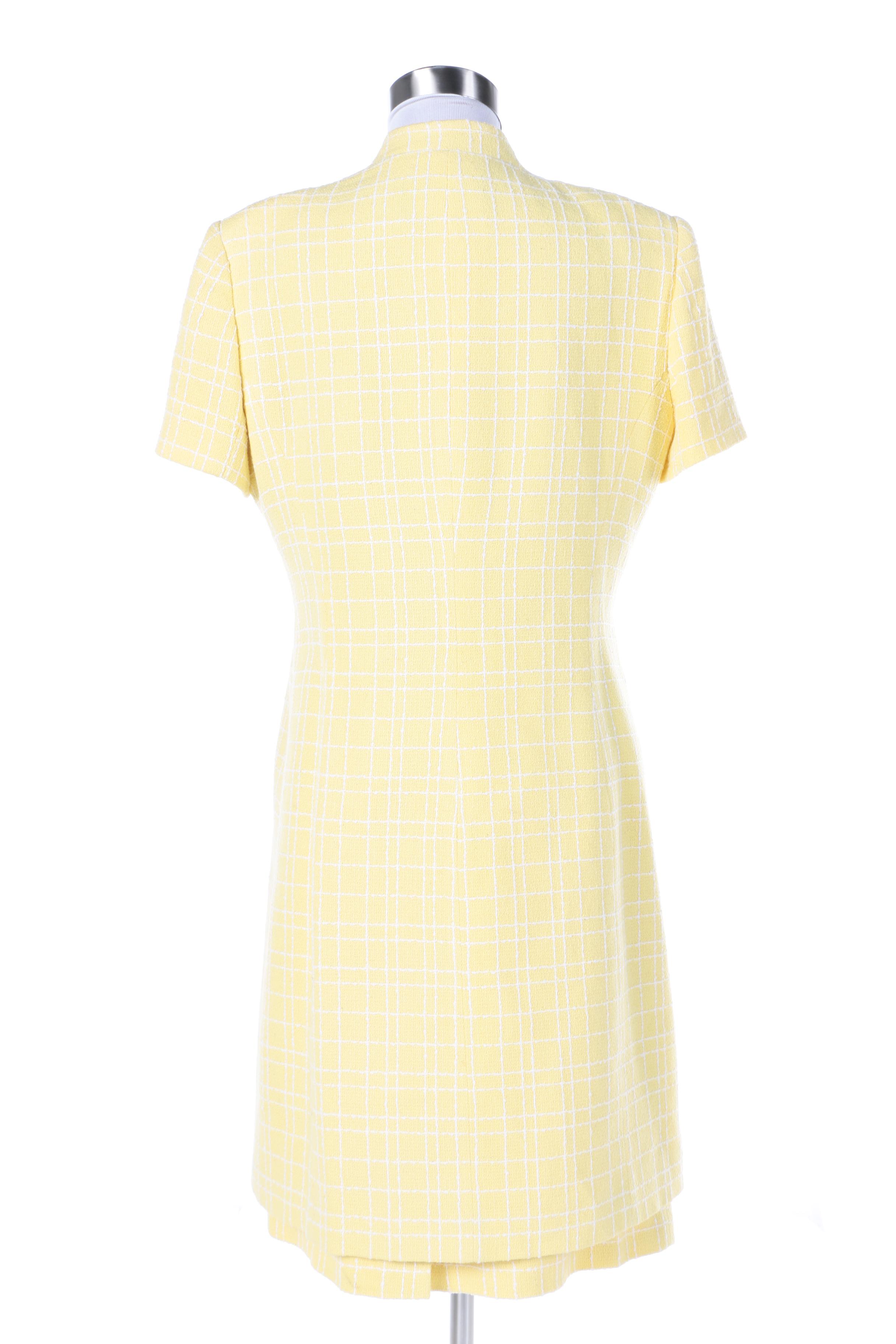 Rickie Freeman for Teri Jon Suits Yellow Cotton Blend Skirt Suit