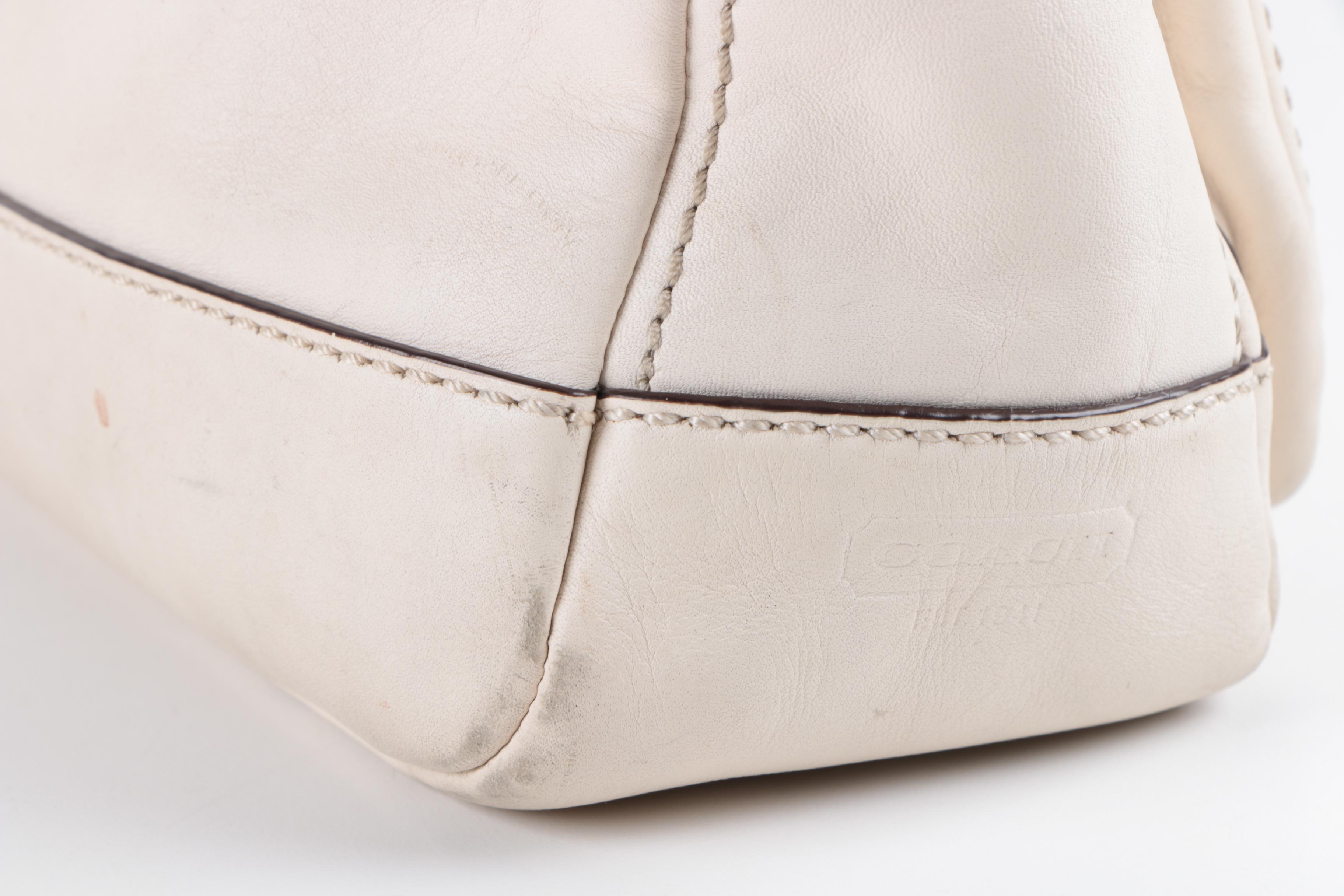 Coach Ivory Legacy Leather Turn Lock Shoulder Bag