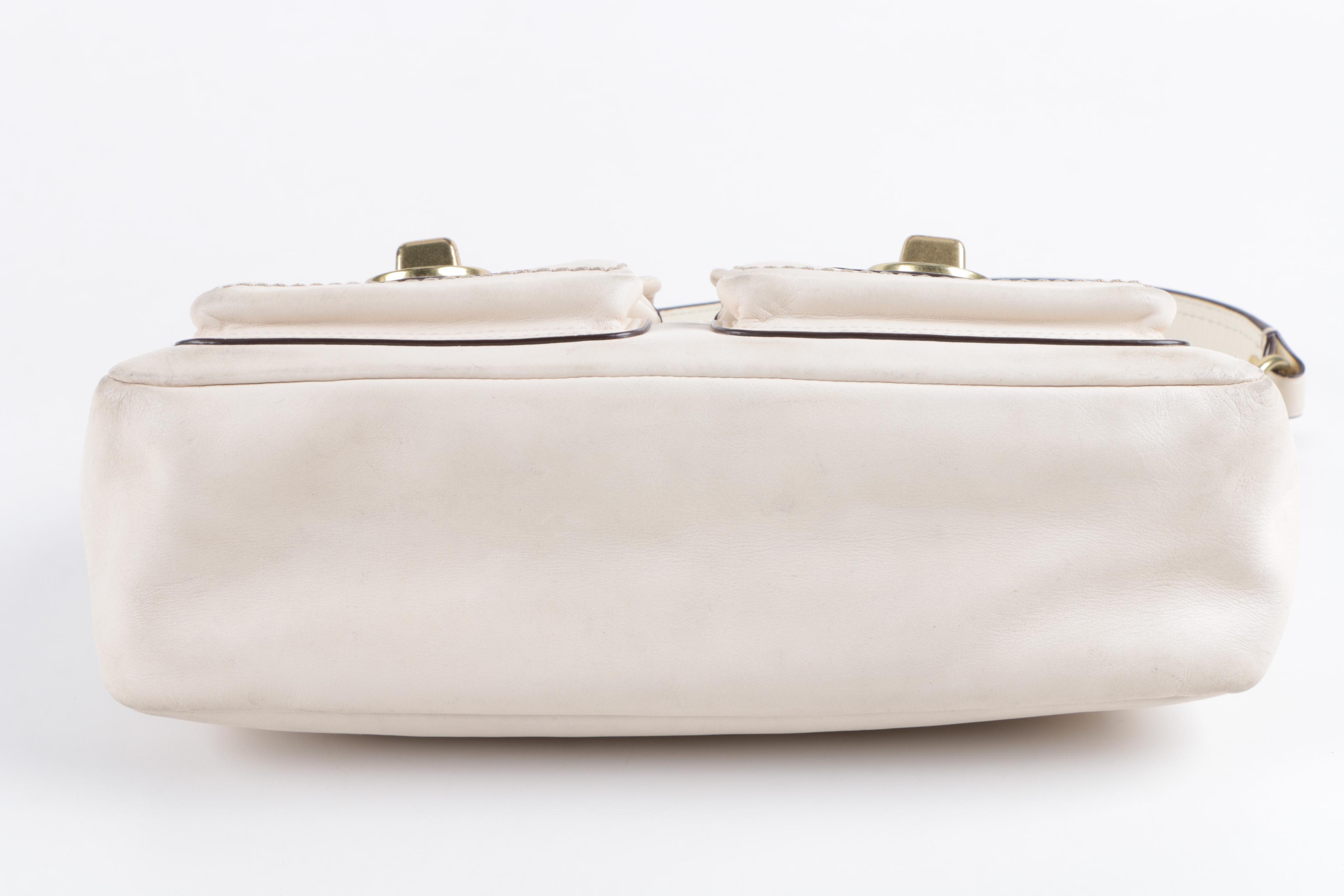 Coach Ivory Legacy Leather Turn Lock Shoulder Bag