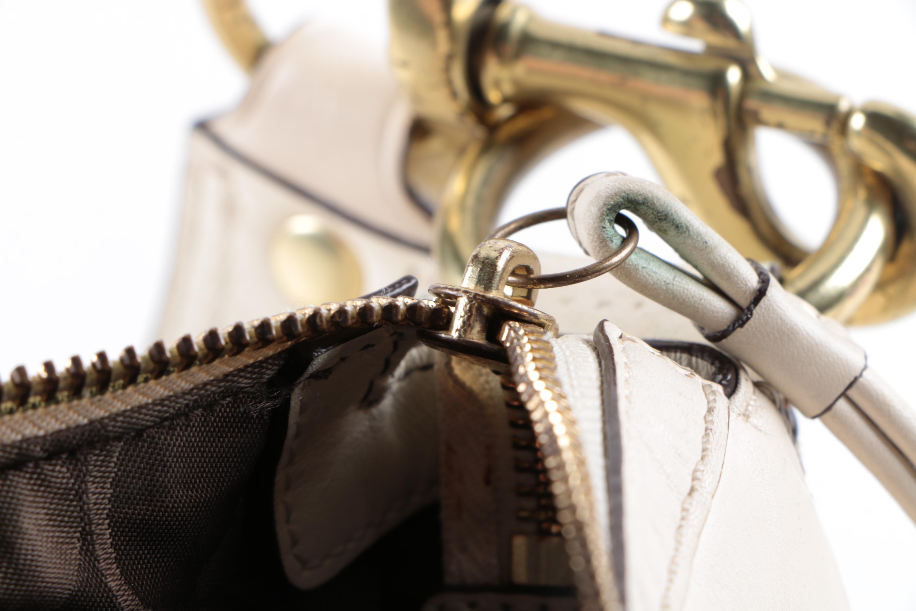 Coach Ivory Legacy Leather Turn Lock Shoulder Bag