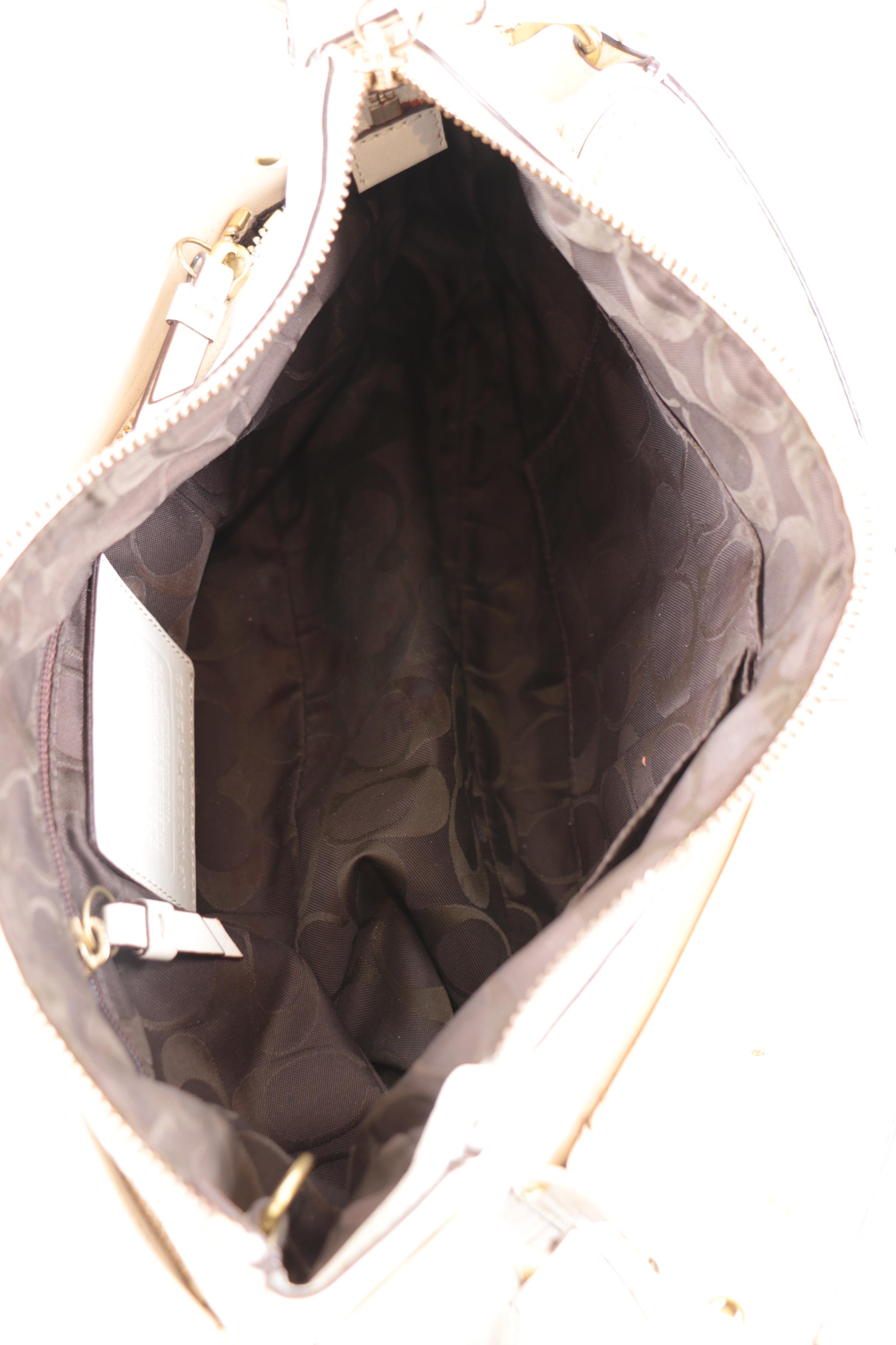 Coach Ivory Legacy Leather Turn Lock Shoulder Bag