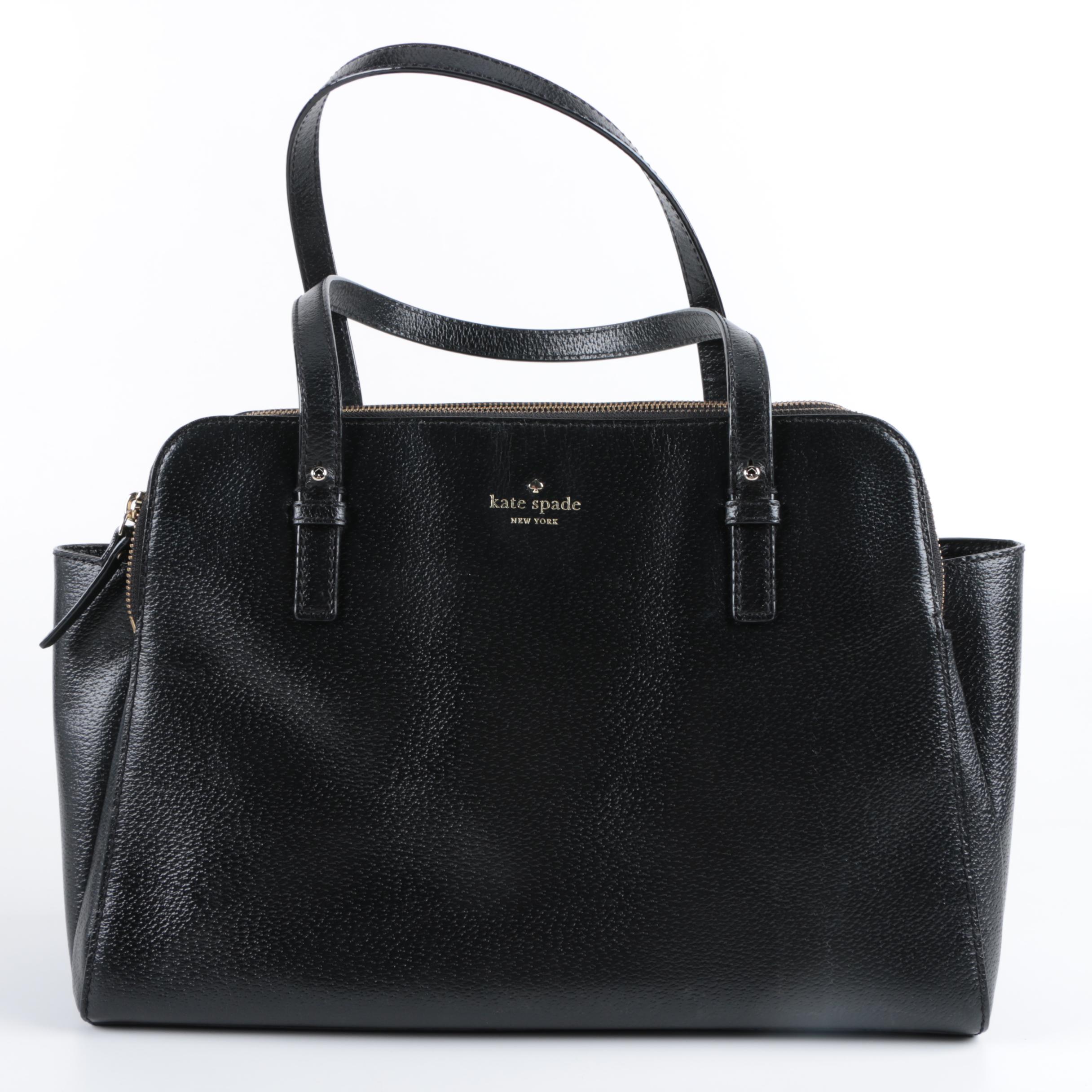 Kate Spade New York Grand Street Lydia Black Leather Tote Bag