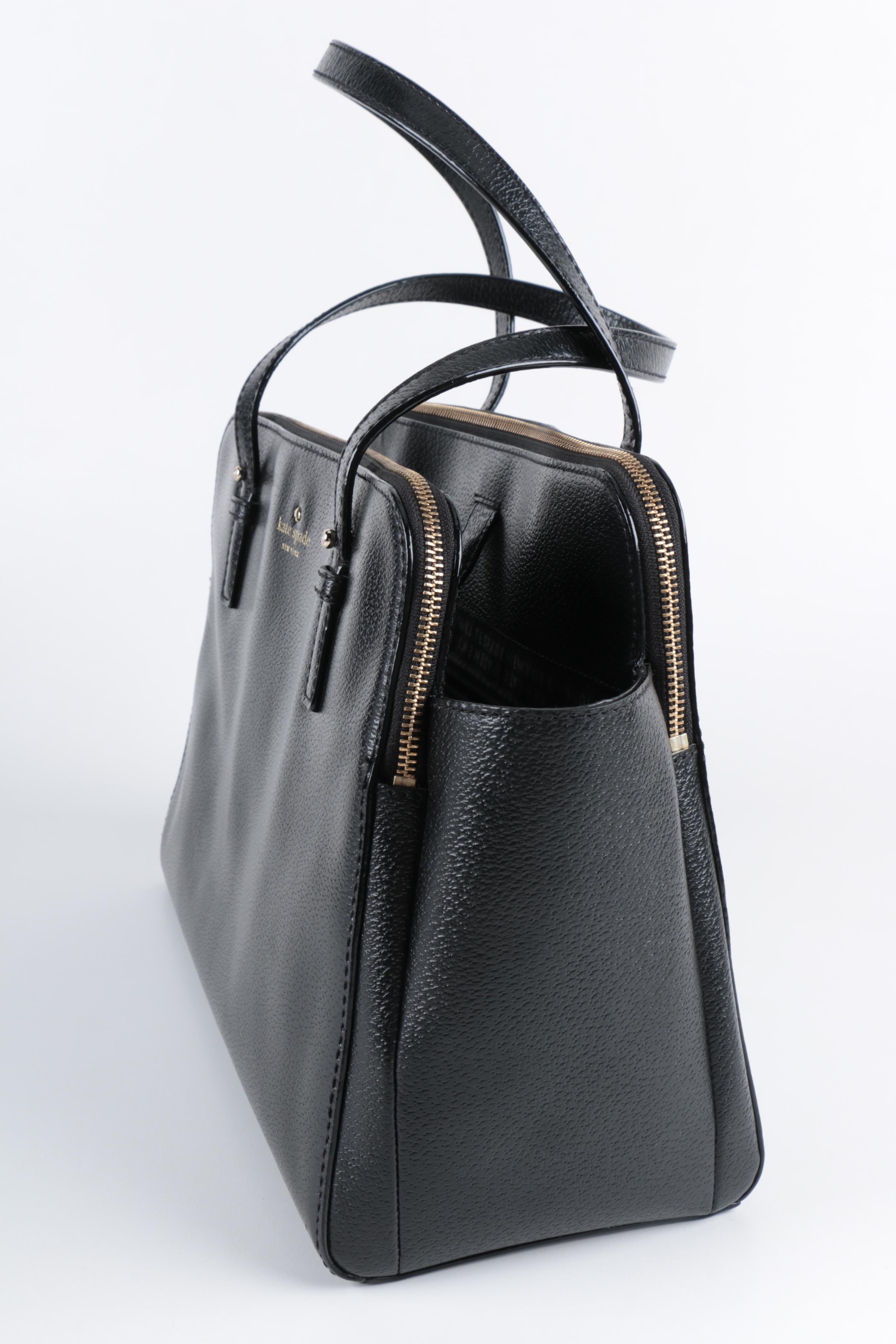 Kate Spade New York Grand Street Lydia Black Leather Tote Bag