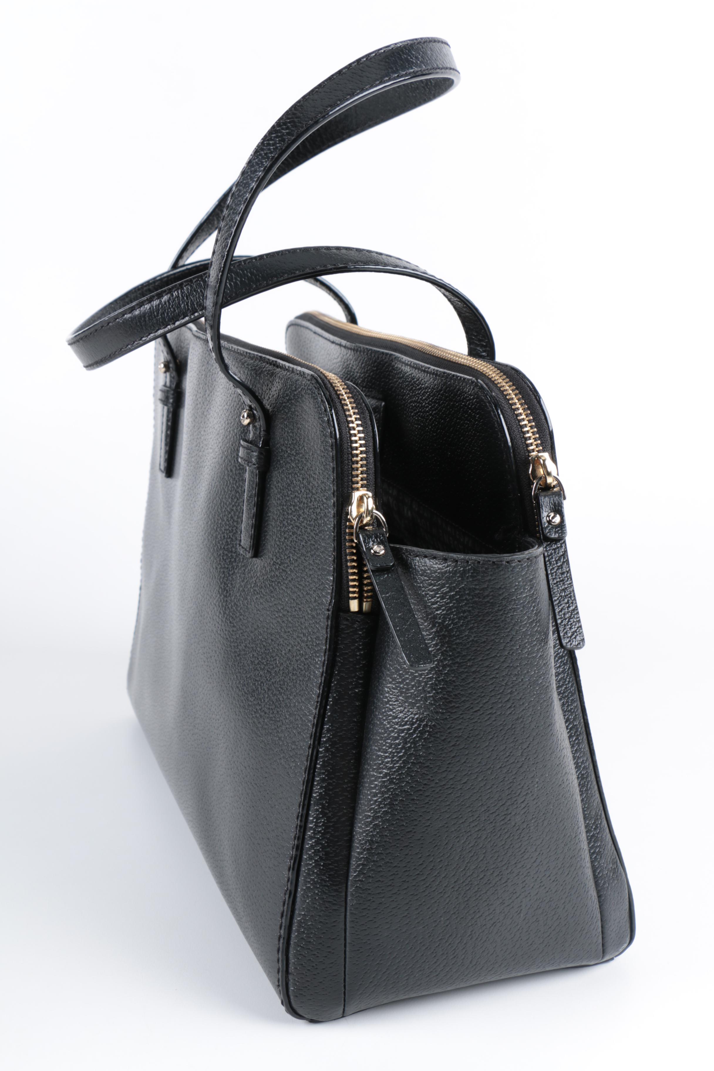 Kate Spade New York Grand Street Lydia Black Leather Tote Bag