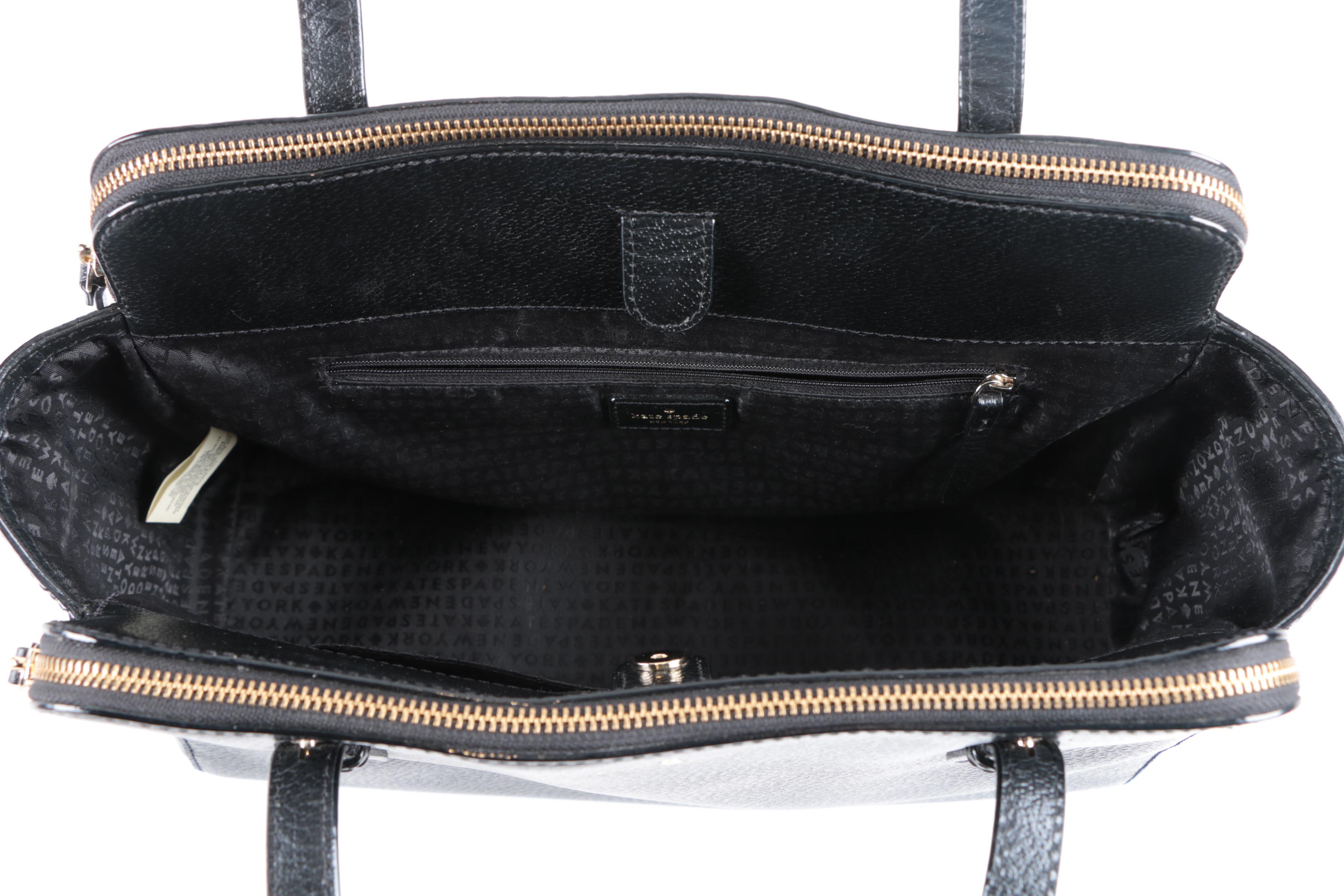 Kate Spade New York Grand Street Lydia Black Leather Tote Bag