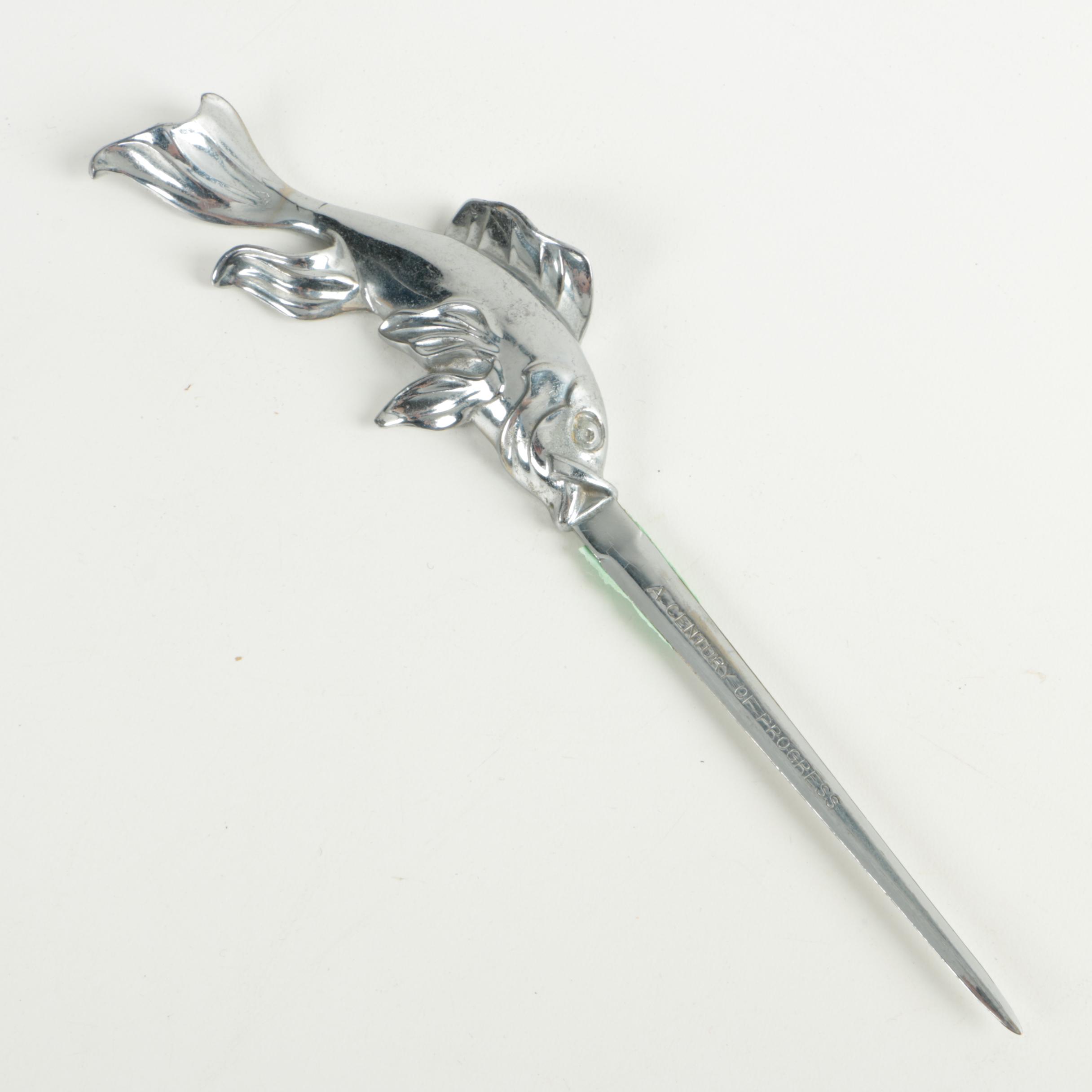 Siam Sterling Letter Opener and Assorted Sterling and Metal Letter Openers
