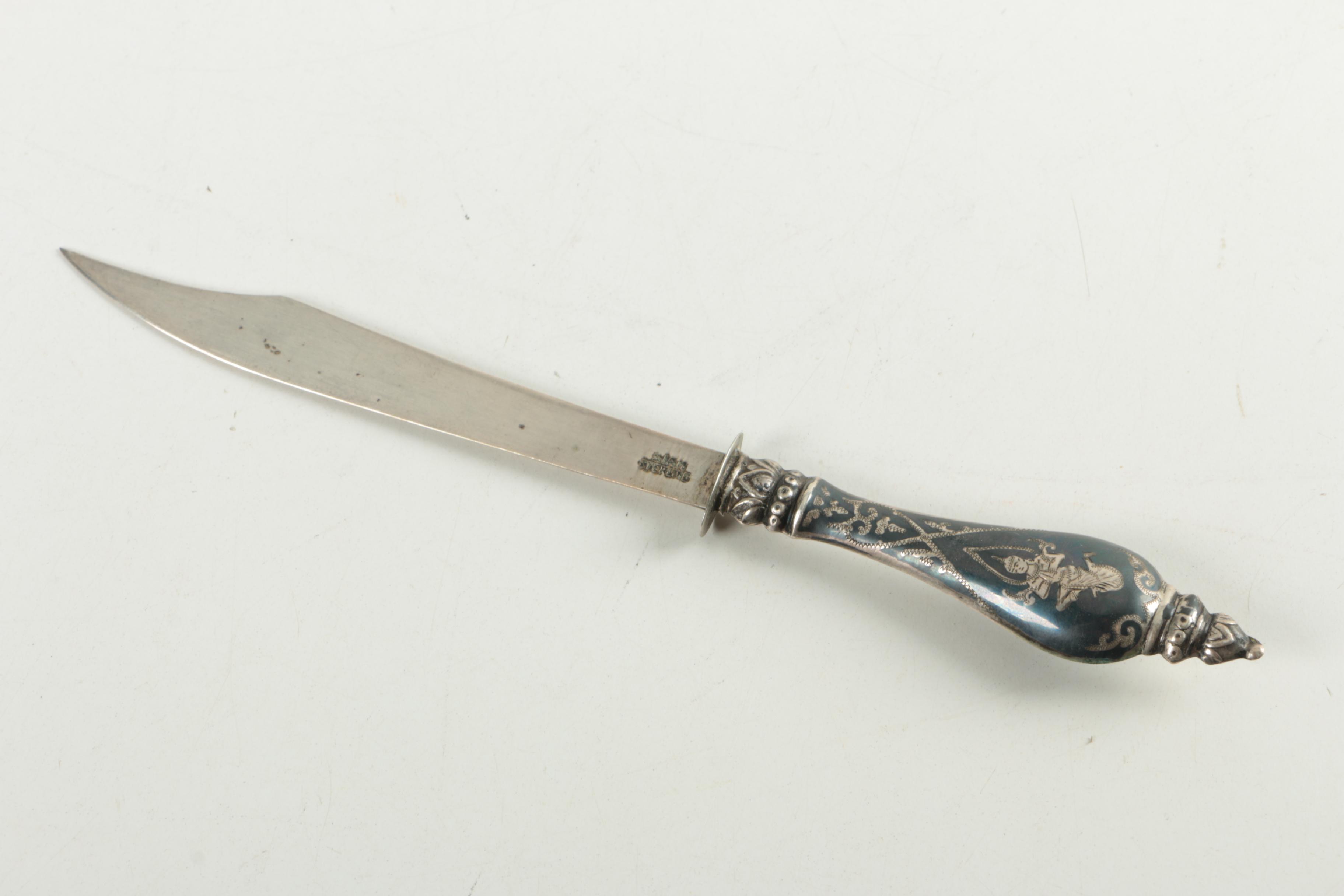 Siam Sterling Letter Opener and Assorted Sterling and Metal Letter Openers