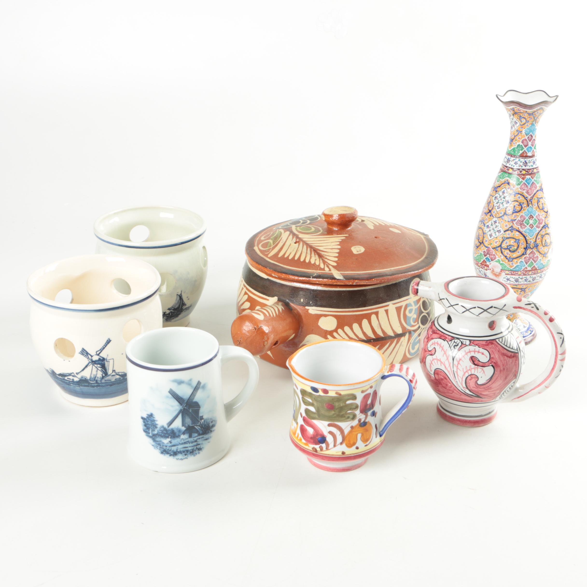 Deruta Puzzle Jug and Other Hand-Painted European Ceramics
