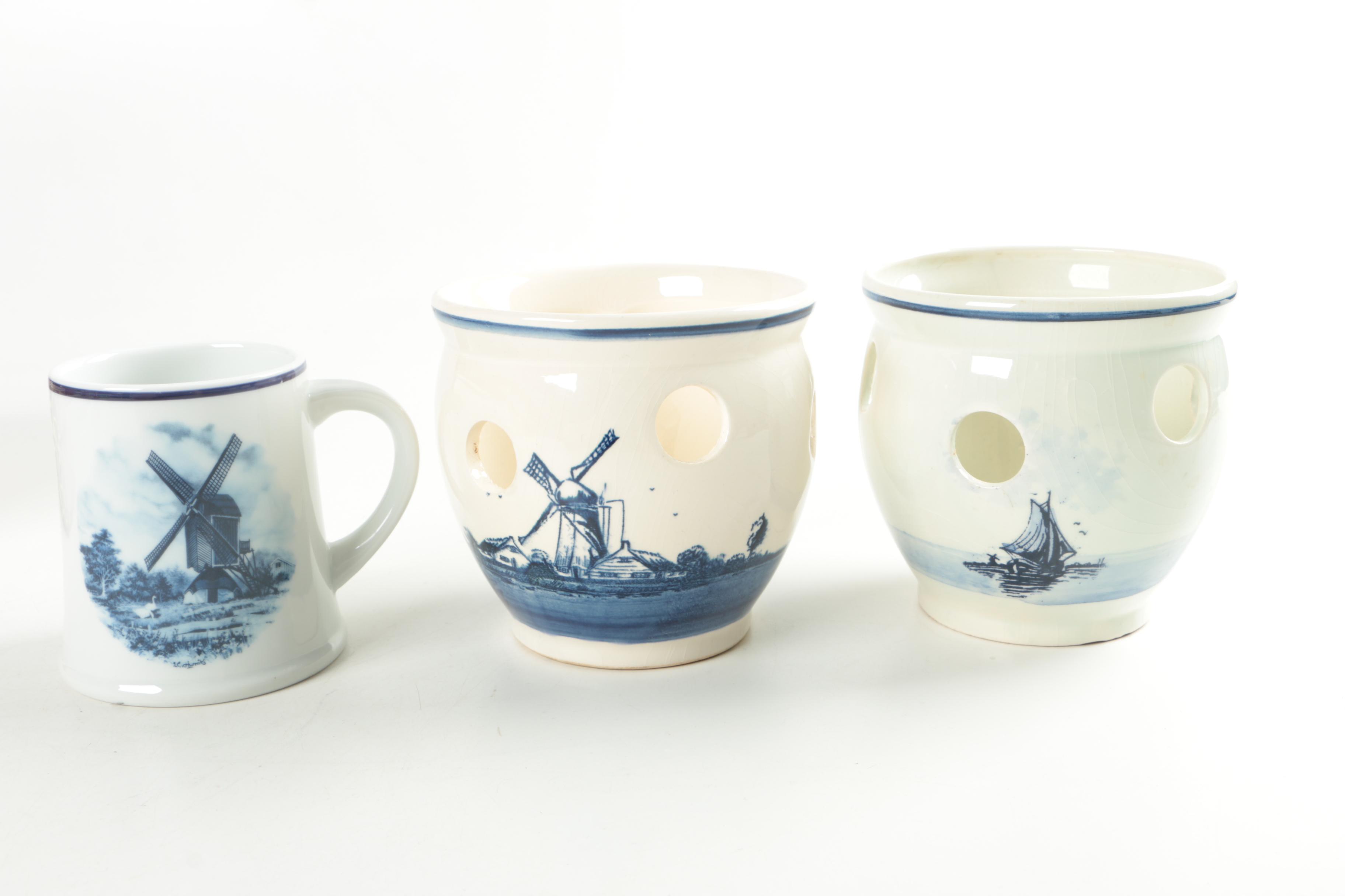 Deruta Puzzle Jug and Other Hand-Painted European Ceramics