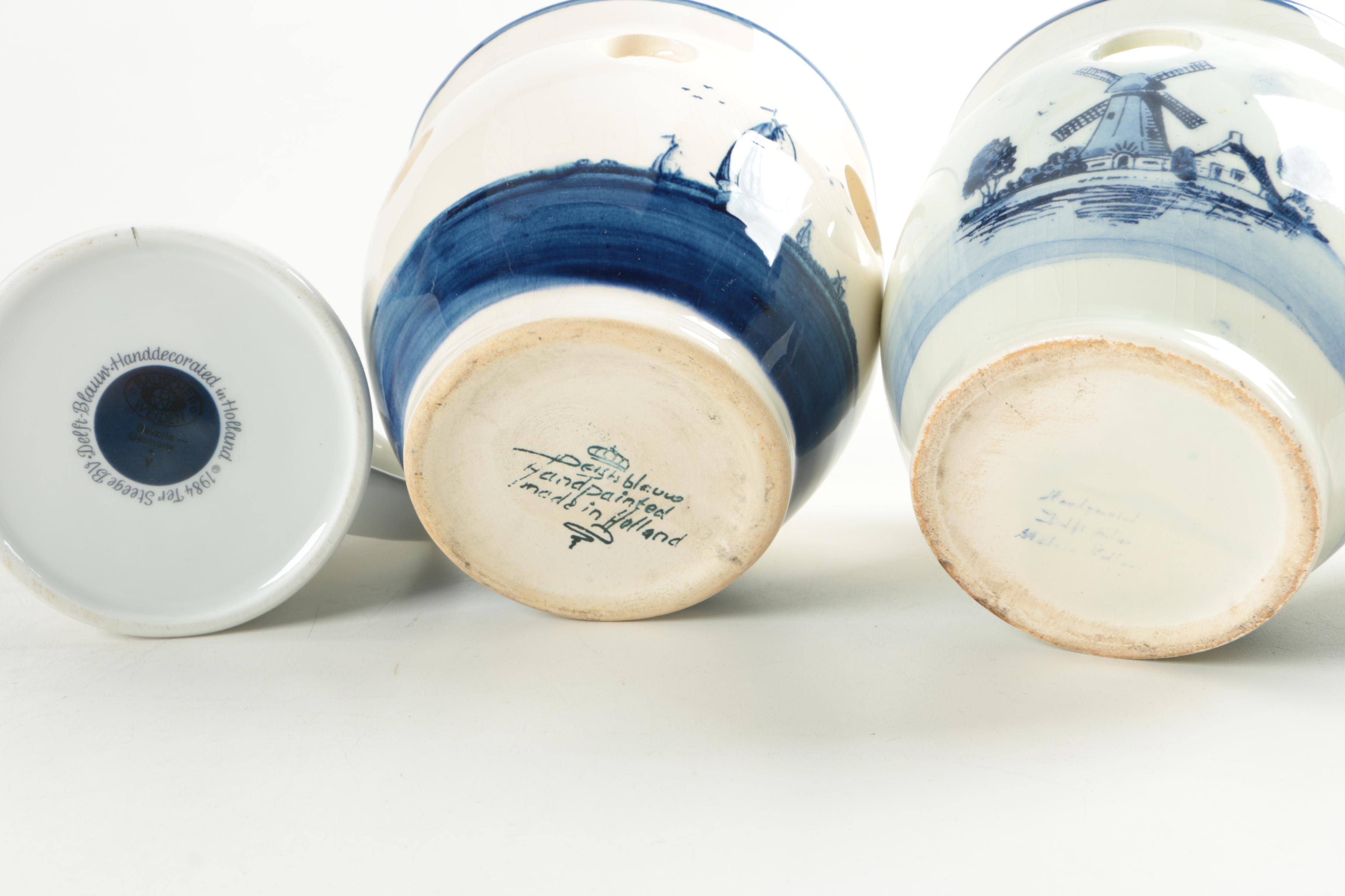 Deruta Puzzle Jug and Other Hand-Painted European Ceramics